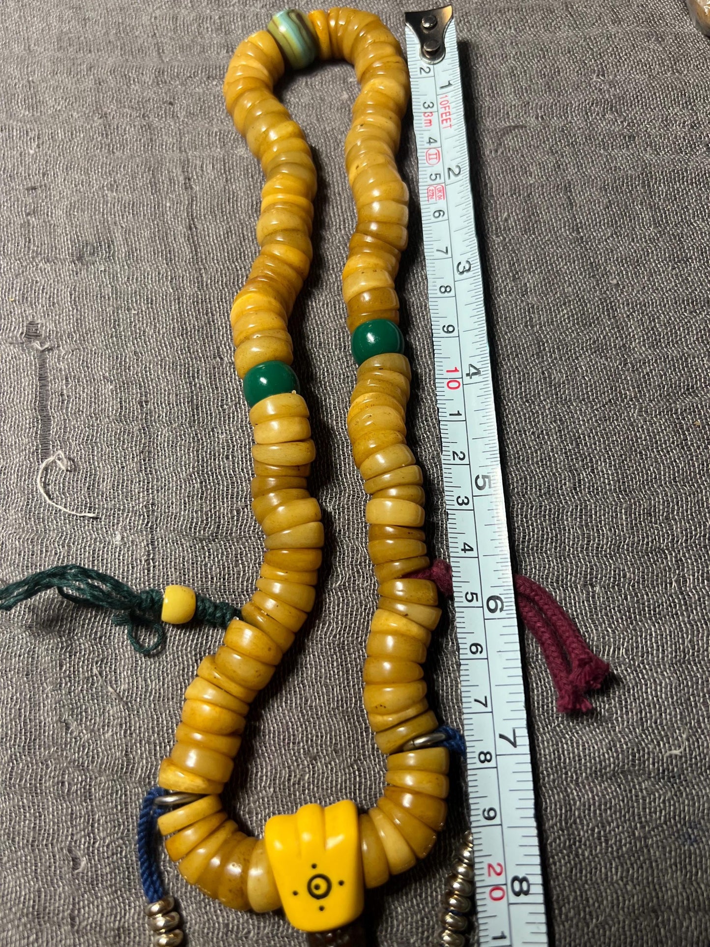Old 108 Beads Tibetan Yak Bone Mala – Handcrafted Buddhist Prayer Beads for Meditation