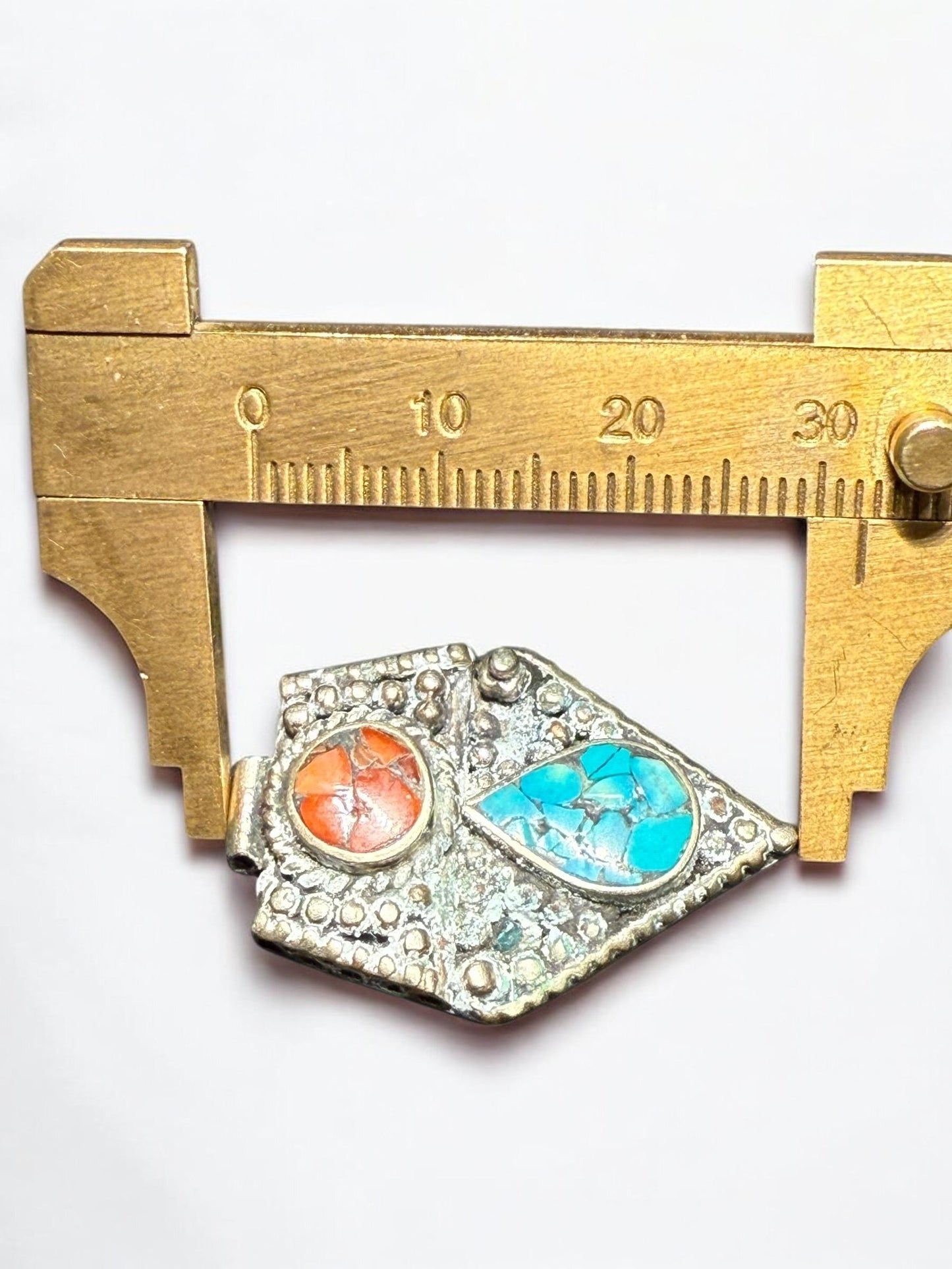Handcrafted Tibetan Pendant with Amber, Red Coral & Lapis Lazuli – Himalayan Ethnic Jewelry