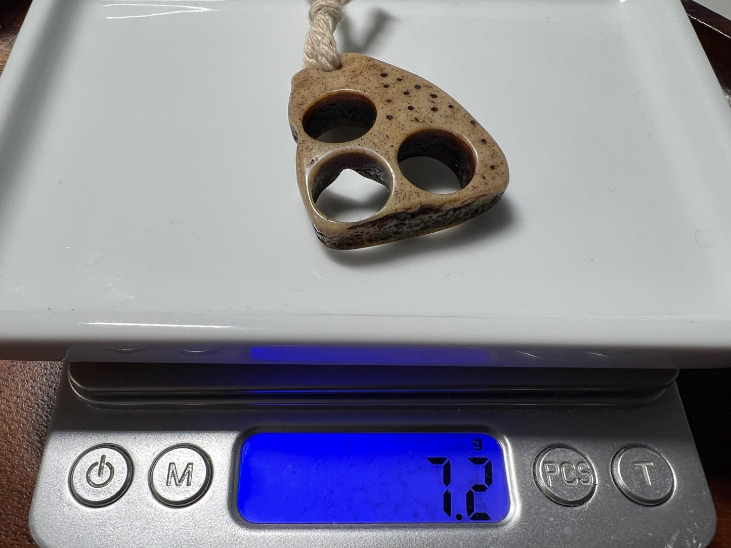 Tibetan Tantric Yak Bone Pendant – Hand-Carved Kapala Style Amulet Necklace