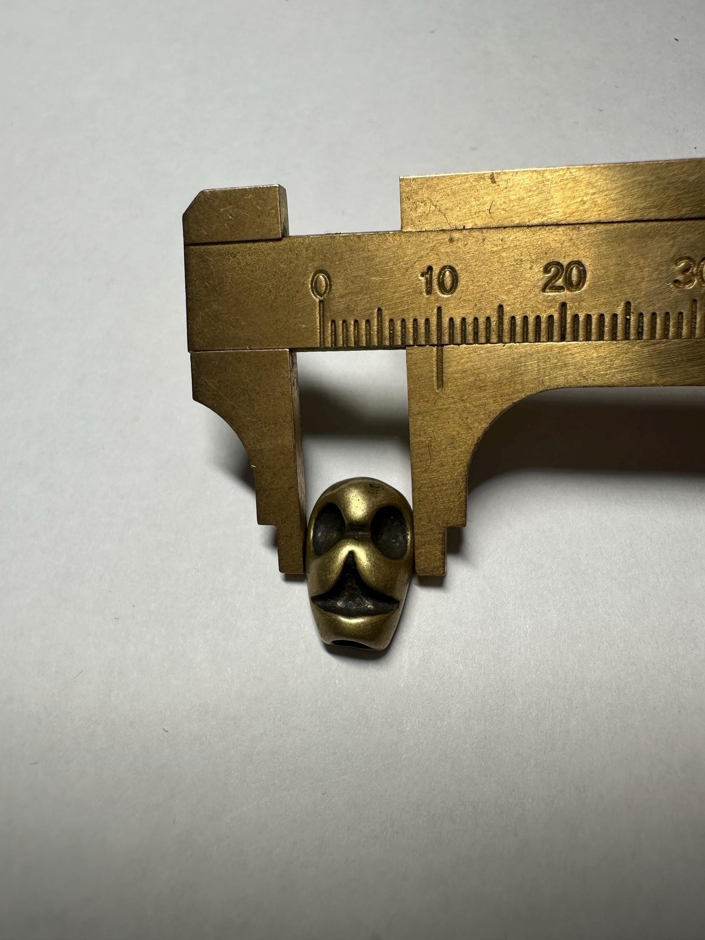 Nepalese Skull Spacer Bead: Handmade Brass & Silver Om Mala Bead