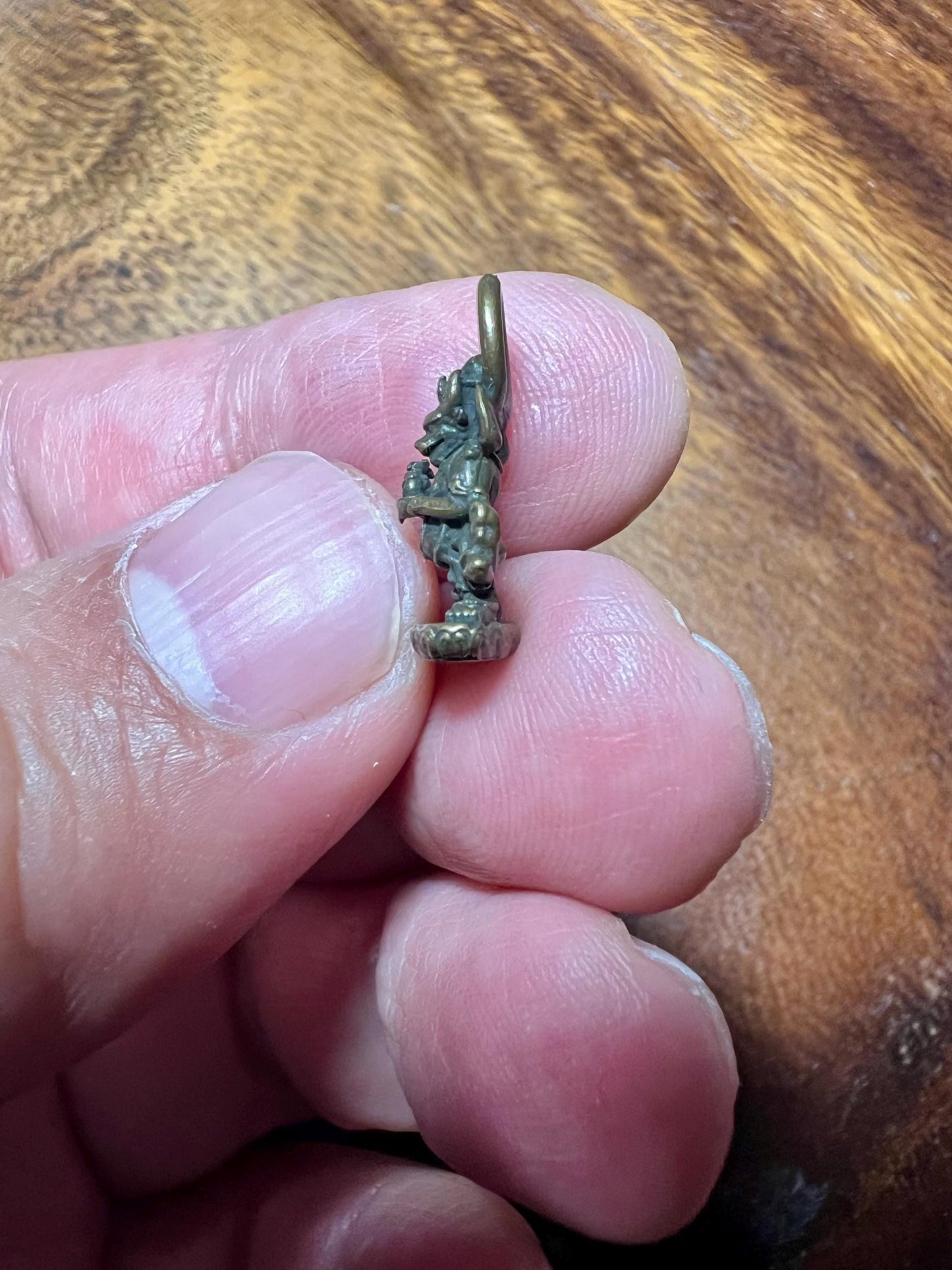 Vintage Bronze Bull Demon King Pendant, Antique Chinese Mythology Amulet, Old Bronze Figurine Charm, Rare Collectible Bronze Object