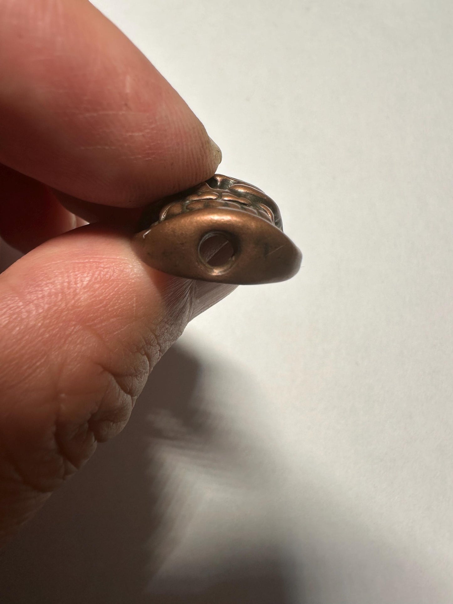 Tibetan Skull Bead Pendant: Handcrafted Copper Brass Vajra Charm