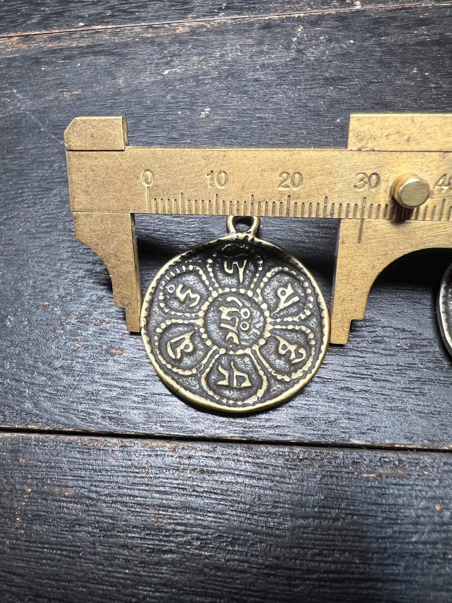 Tibetan Amulet Pendant: Om Mani Padme Hum, Handmade Brass Talisman
