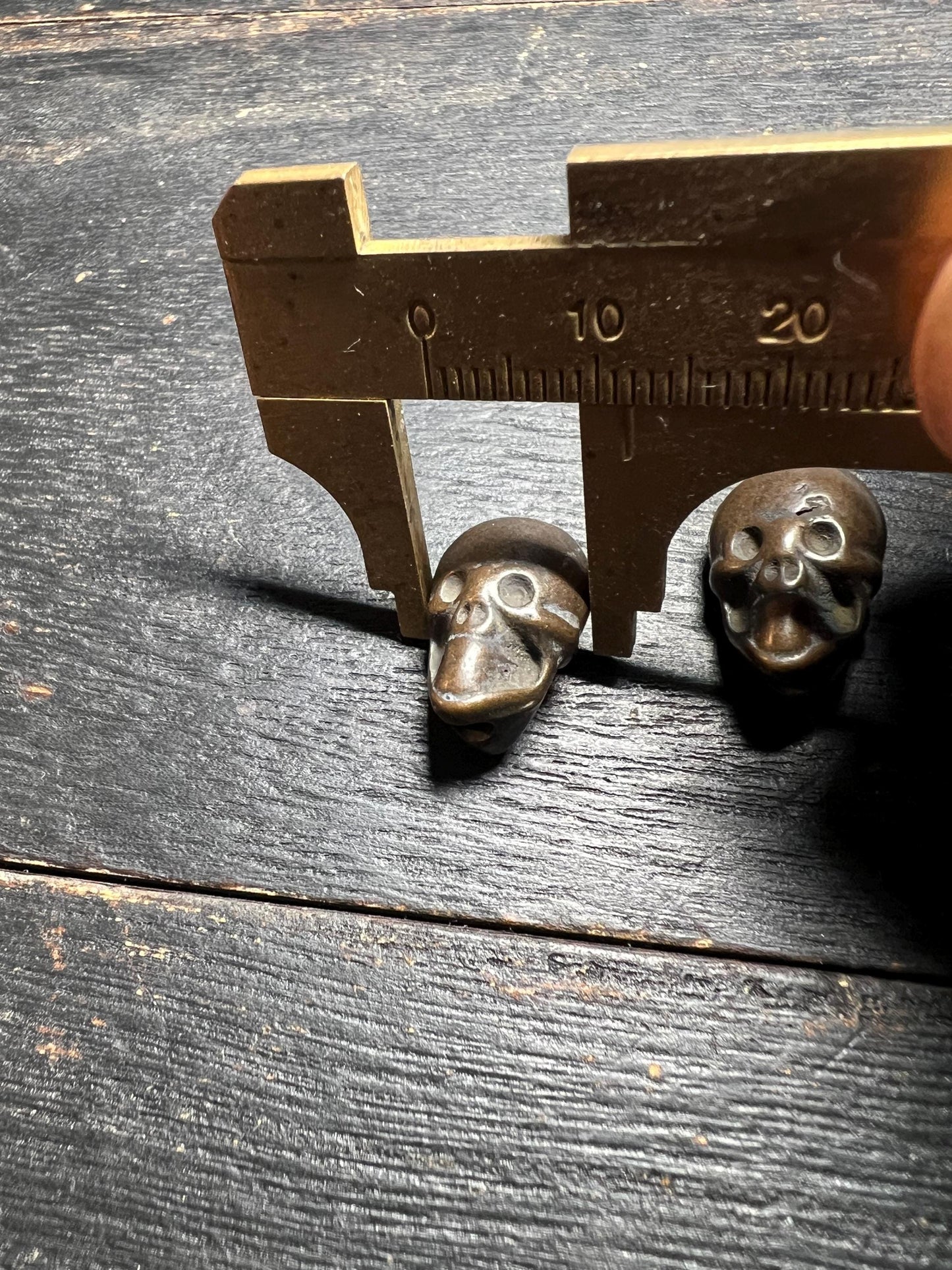 Tibetan Copper Citipati Skull Beads: Buddhist Amulet Pair, Nepal
