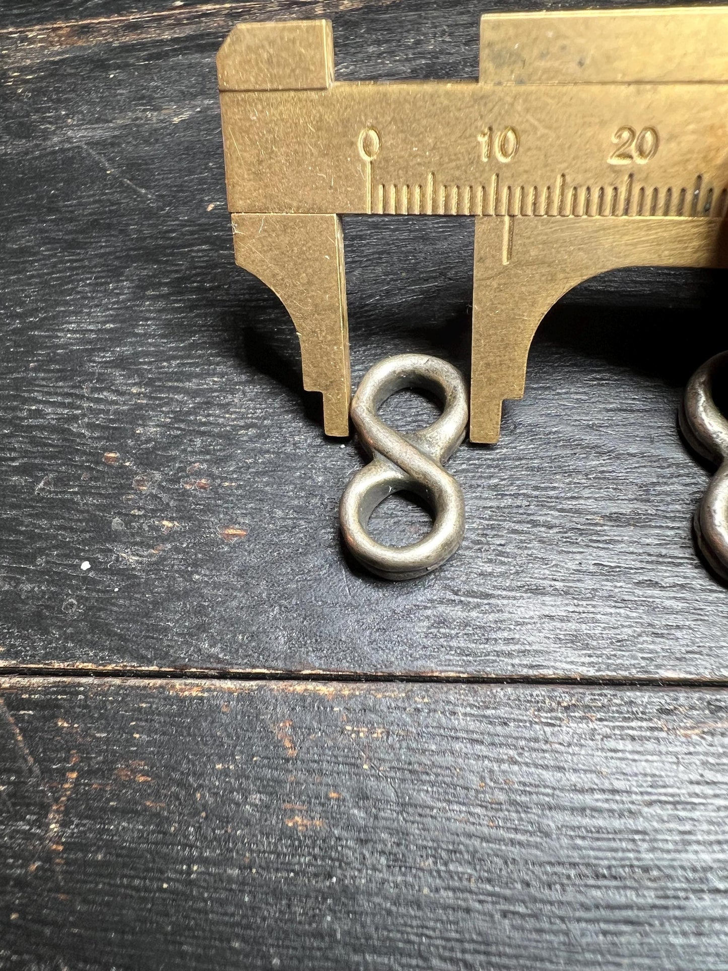 Vintage Brass Tibetan Mala Side Hooks: Figure 8 Prayer Bead Loops