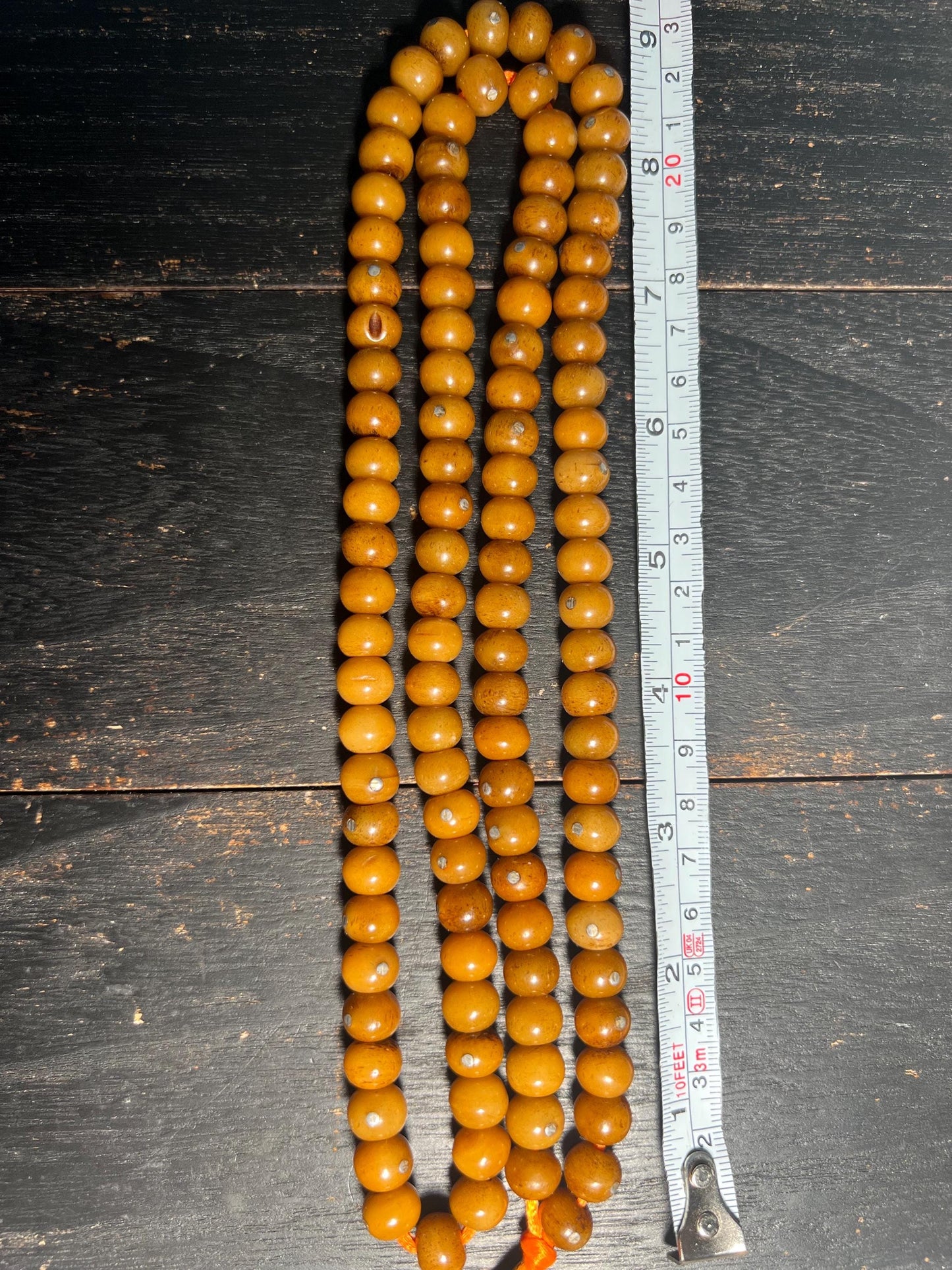 Vintage Yak Bone Mala: 108-Bead Tibetan Buddhist Rosary