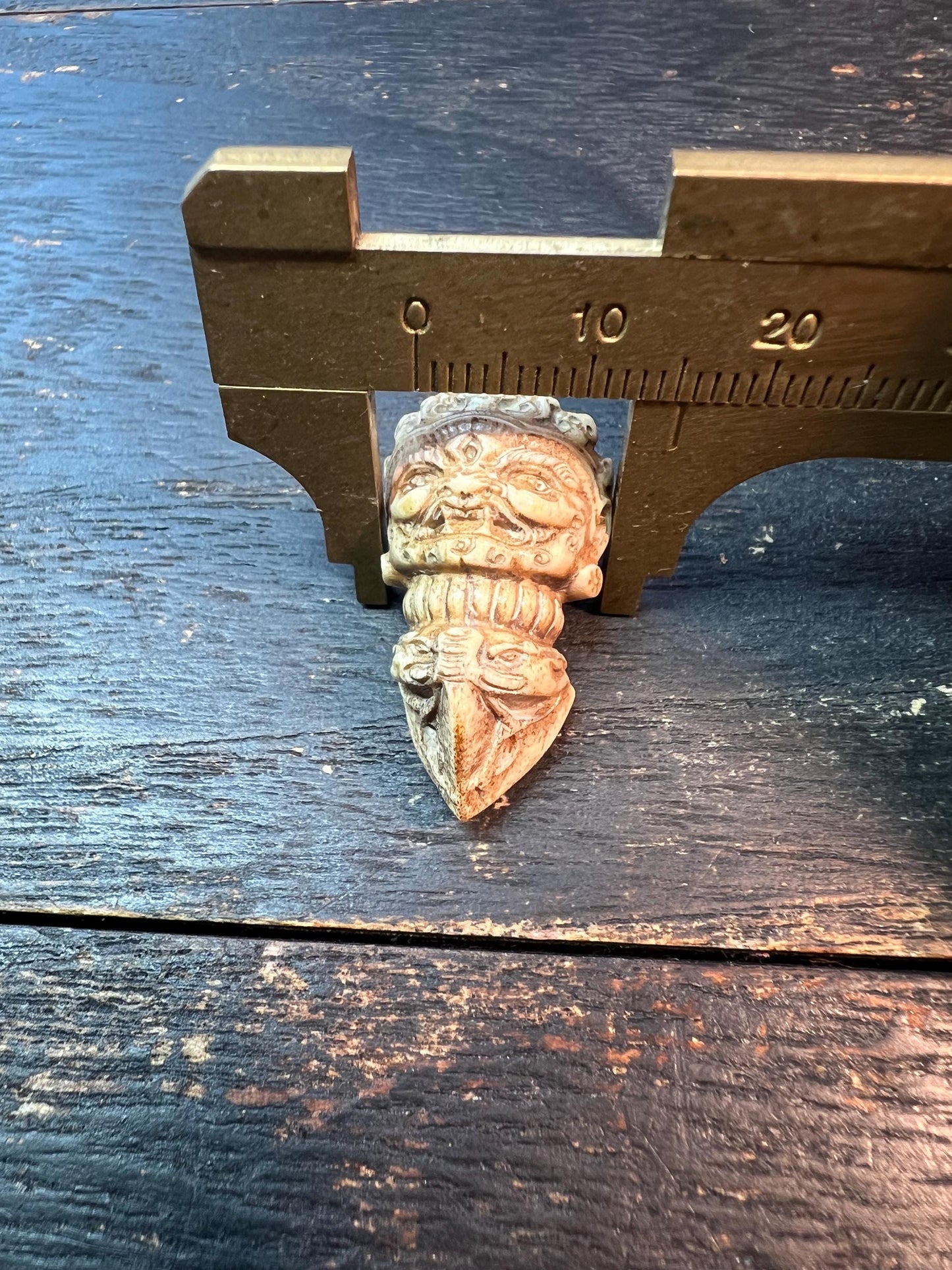Nepal Tibet Hand-Carved Deer Antler Phurba | Vajrakila Dagger | Buddhist Ritual Talisman | Tribal Amulet Pendant