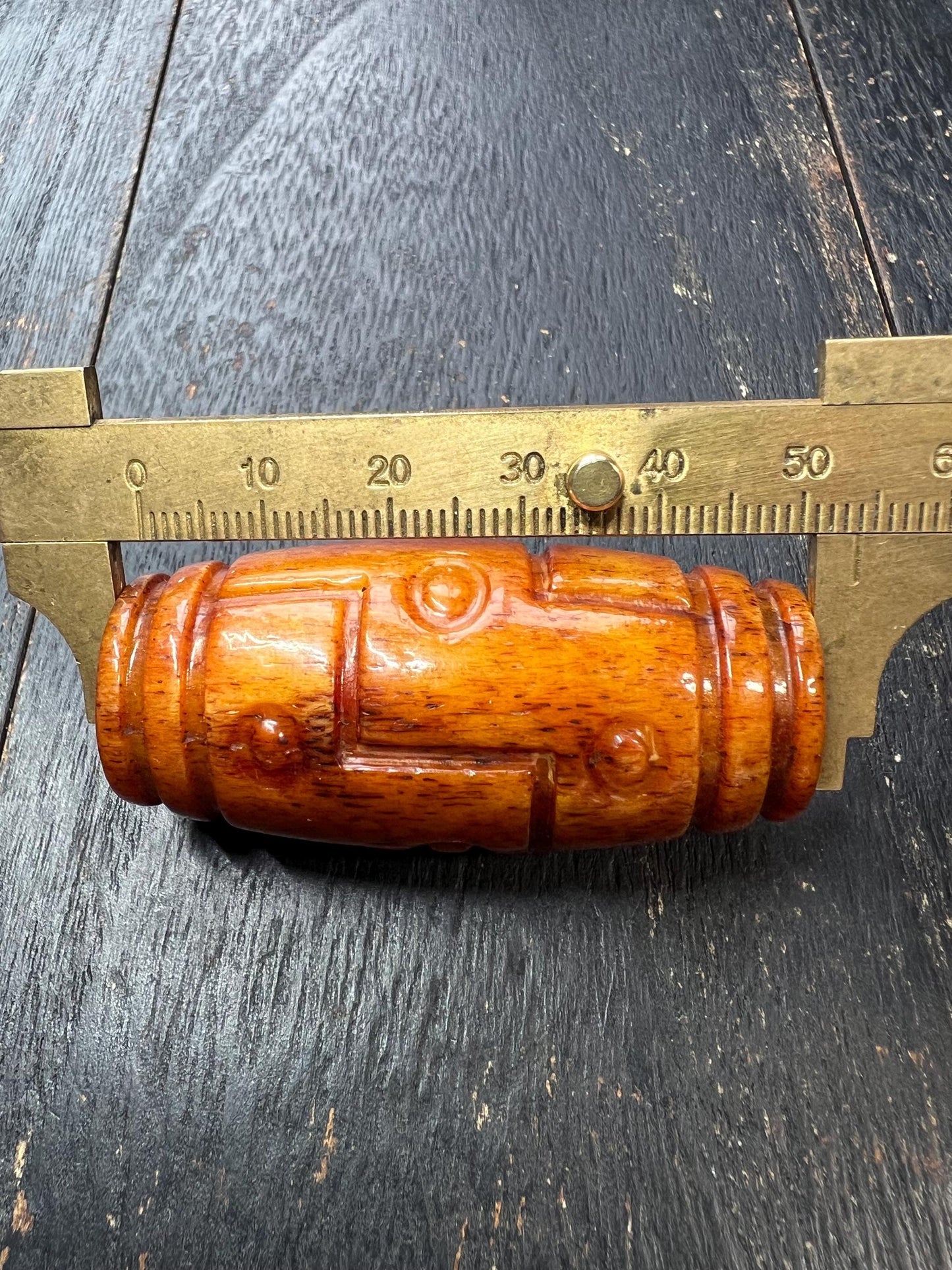 Nepal Tibet Buddhist Carved Yak Bone Nine-Eyed Dzi Bead | Handmade Protection Amulet | Tribal Ornament
