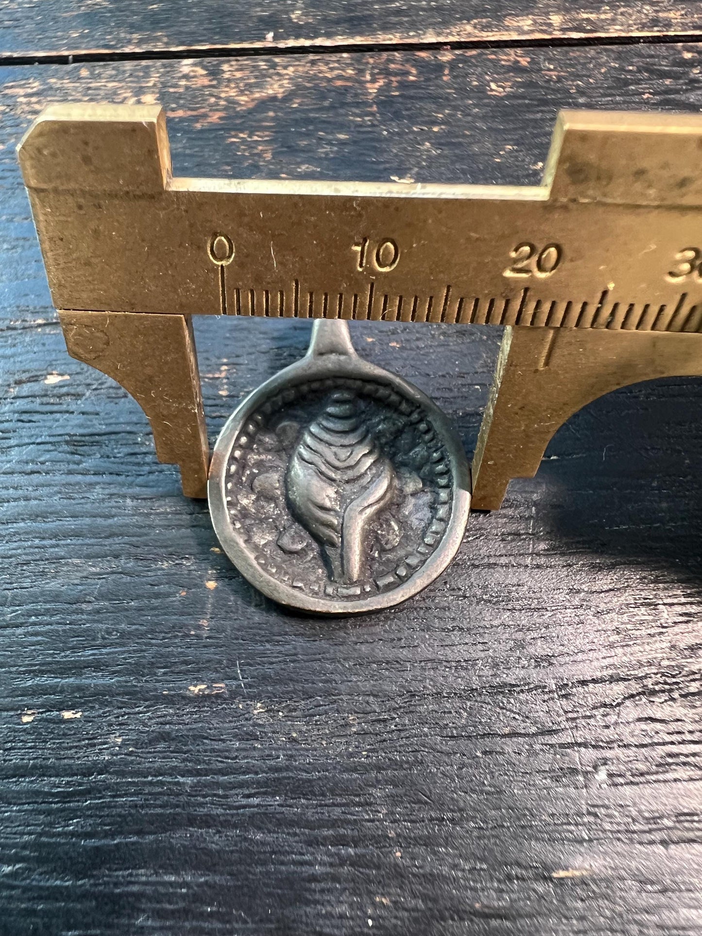 Handmade Brass Conch Shell Pendant | Spiritual Buddhist Jewelry | Artisan Amulet Necklace