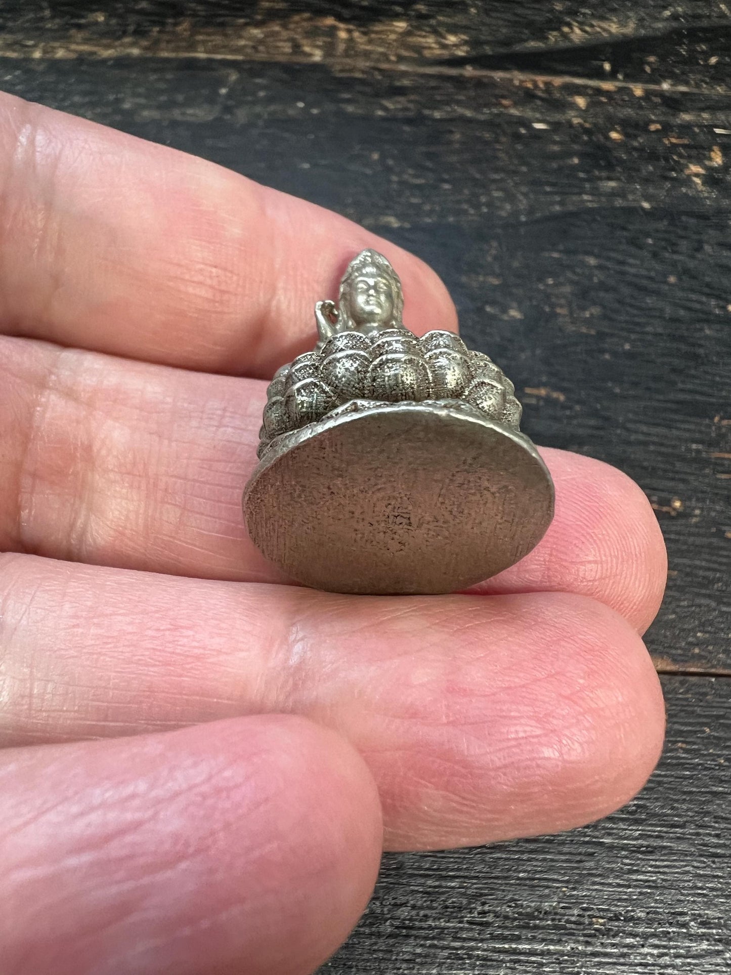 Mini White Copper Guanyin Statue, Handmade Bodhisattva Figurine, 32mm Small Compassion Goddess, Buddhist Altar Decor