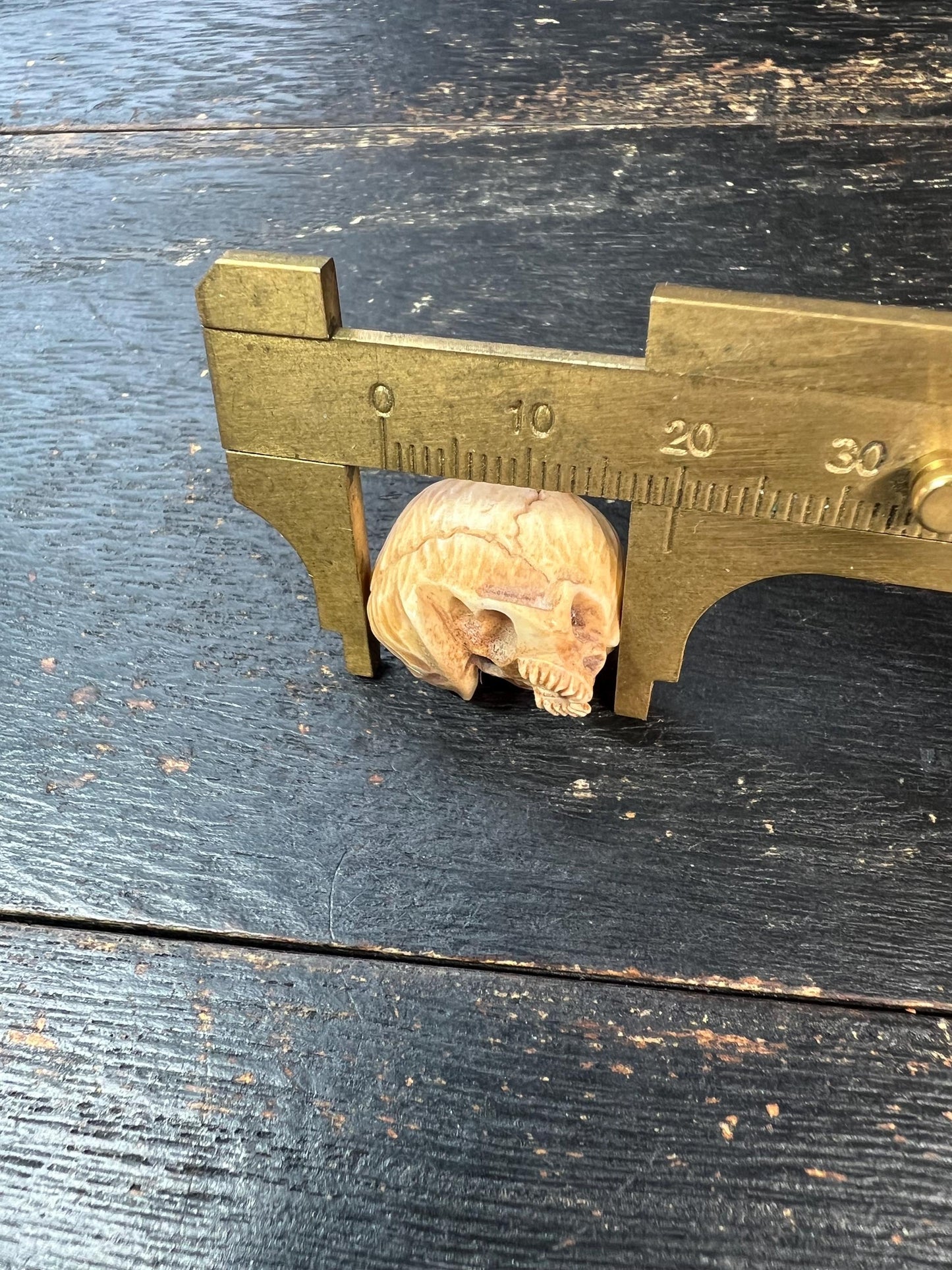 Hand-Carved Deer Antler Skull Guru Bead | Tibetan Cemetery “Citipati” Focal Bead for Mala or Pendant | Handmade Antler Bead