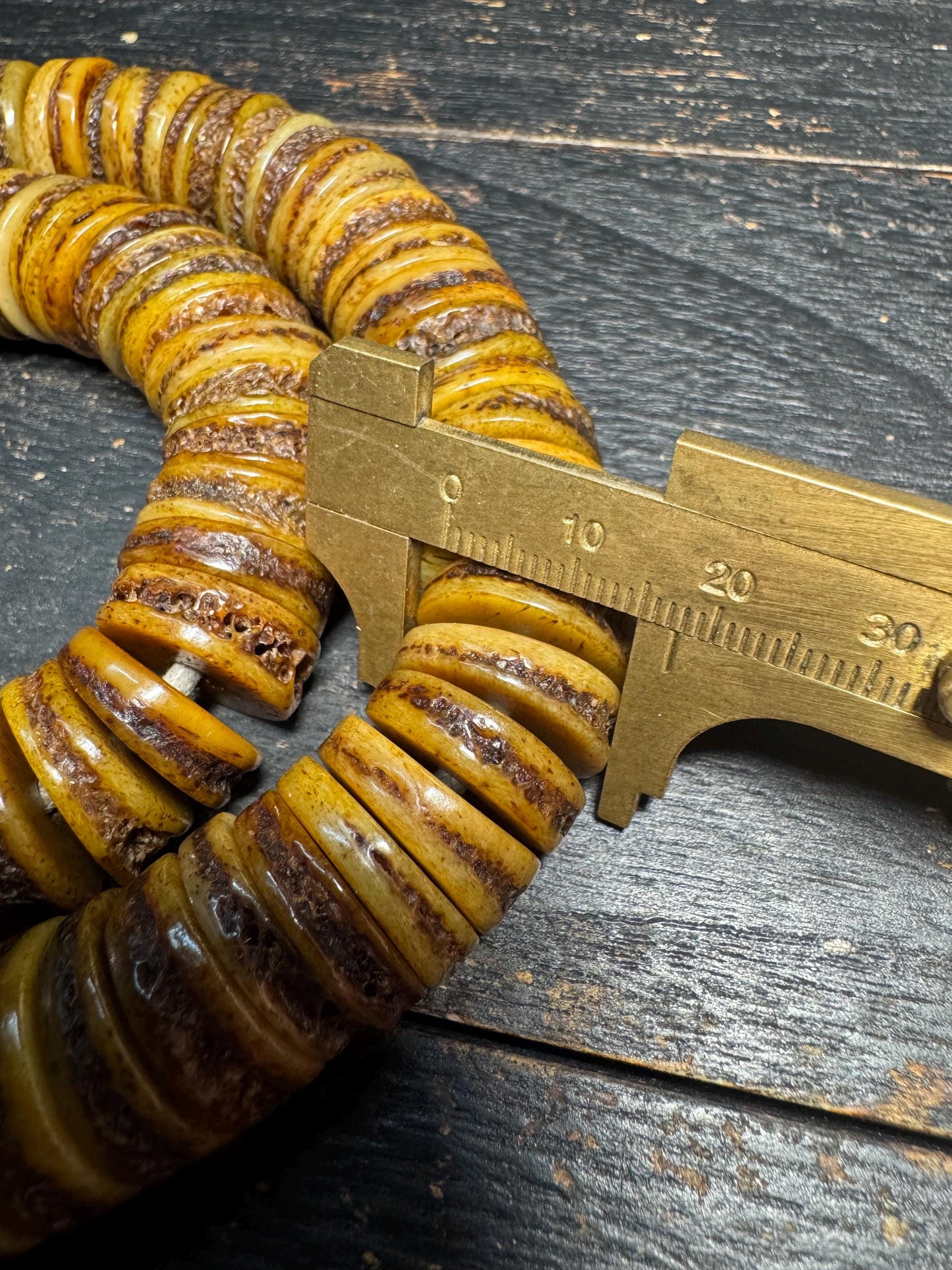 18mm Handmade Tibetan Yak Bone Mala: 108 Buddhist Prayer Beads