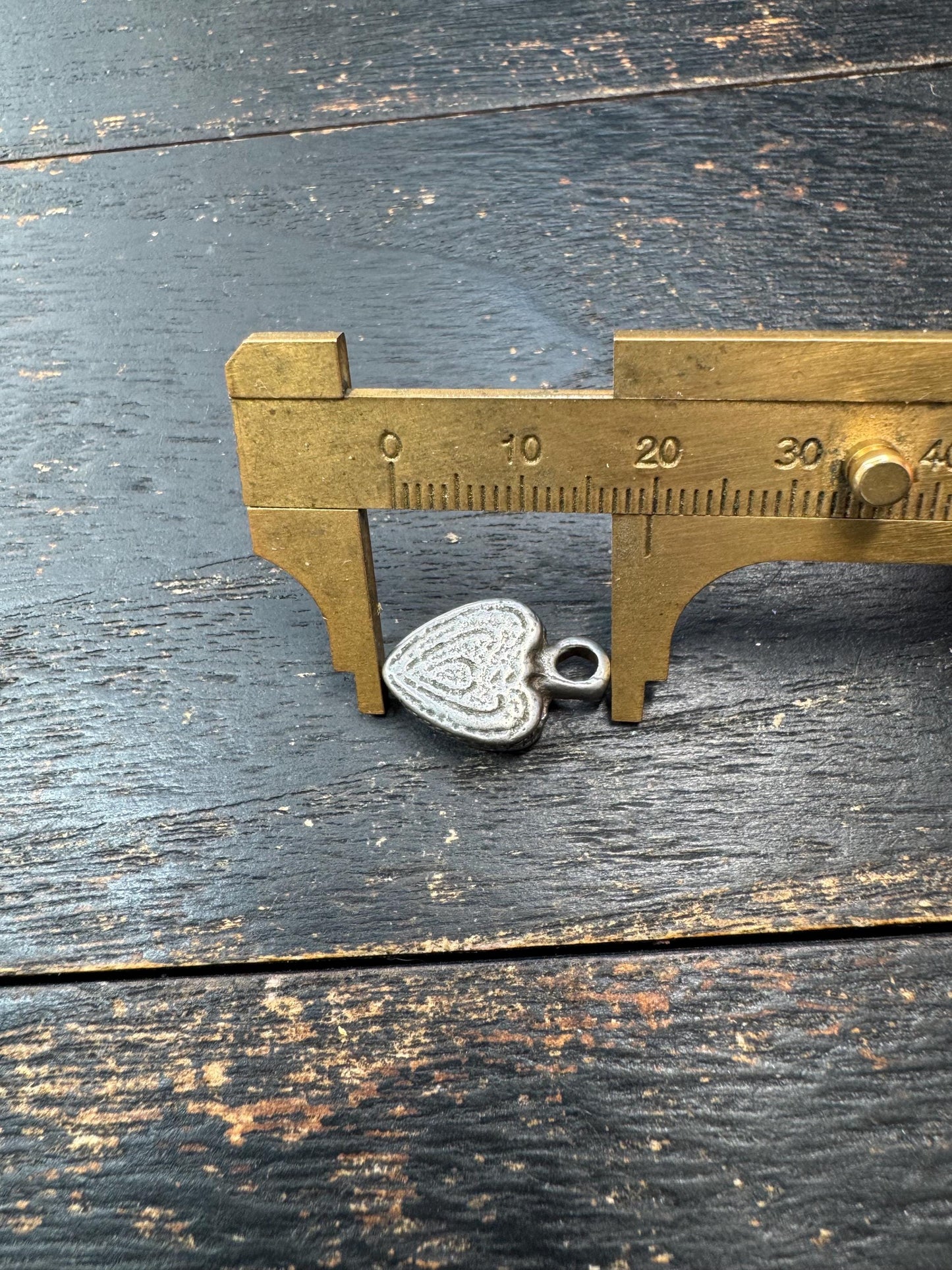 Vintage Himalayan Thokcha Heart Pendant | Nepal Tibet Sky Iron Talisman | Buddhist Protective Amulet Charm | Sacred Spiritual Jewelry