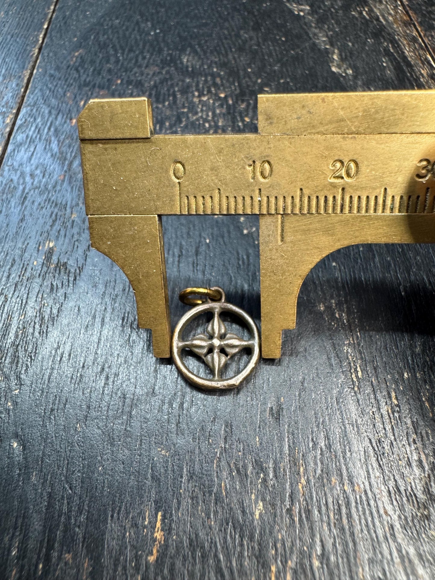Mini Brass Double Vajra Pendant, Tibetan Cross Vajra Dorje Amulet, Buddhist Protective Charm, Himalayan Spiritual Talisman