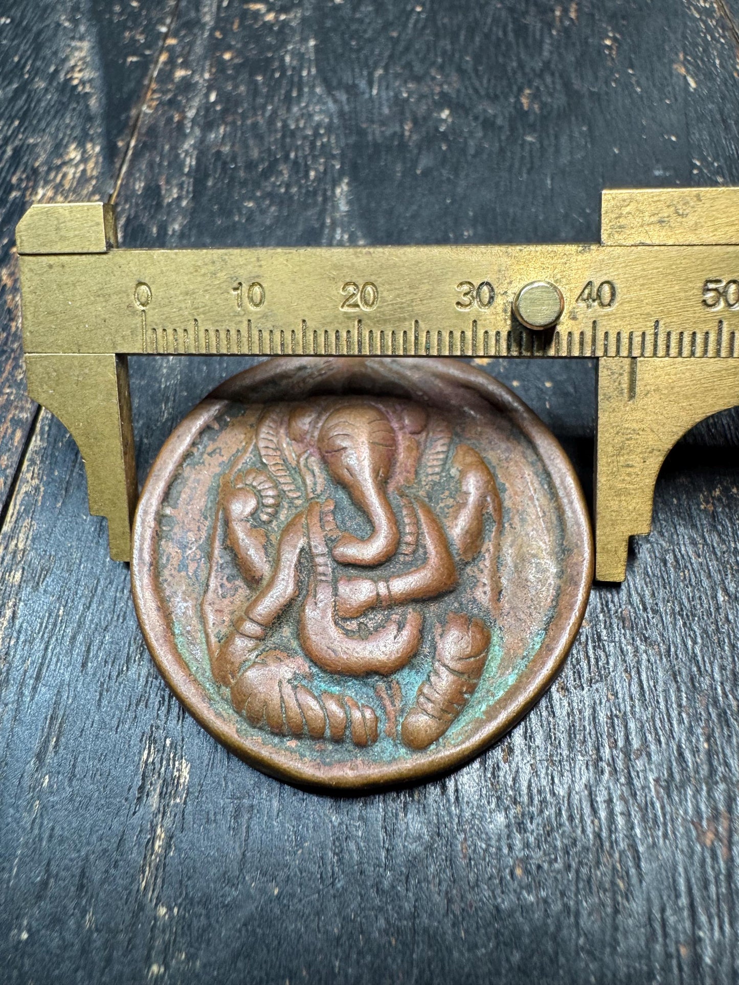 Handmade Nepalese Nine Palace Bagua Bronze Pendant with Ganesha Reverse - Tibetan Buddhist Feng Shui Amulet for Prosperity & Protection