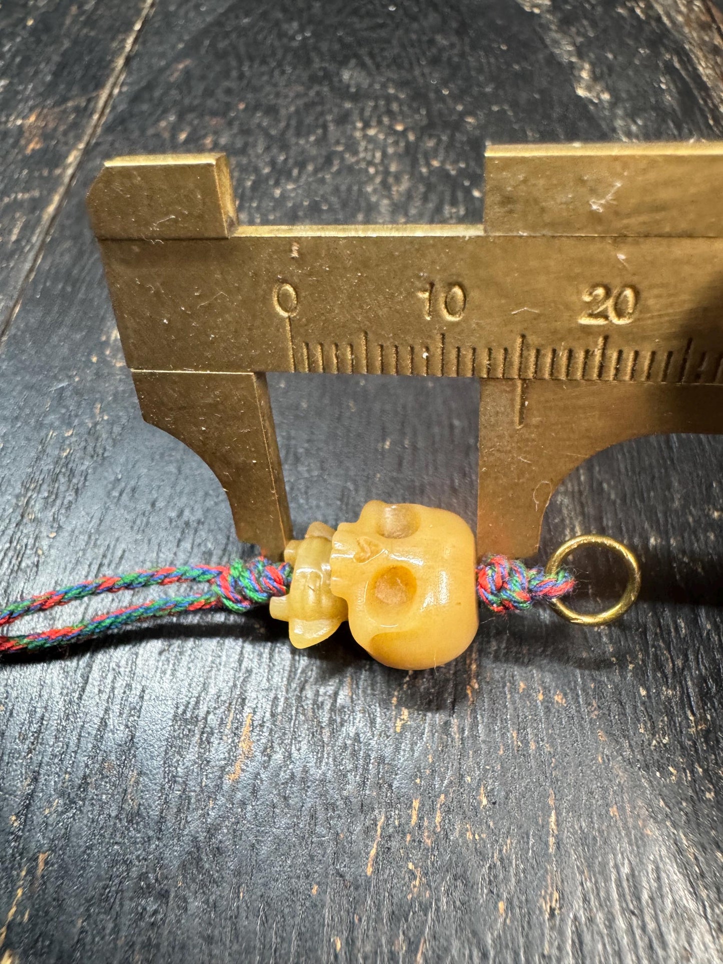 Hand Carved Yak Bone Citipati Skull Pendant, Tibetan Charnel Ground Skeleton Amulet, Himalayan Mala Charm or Pendant