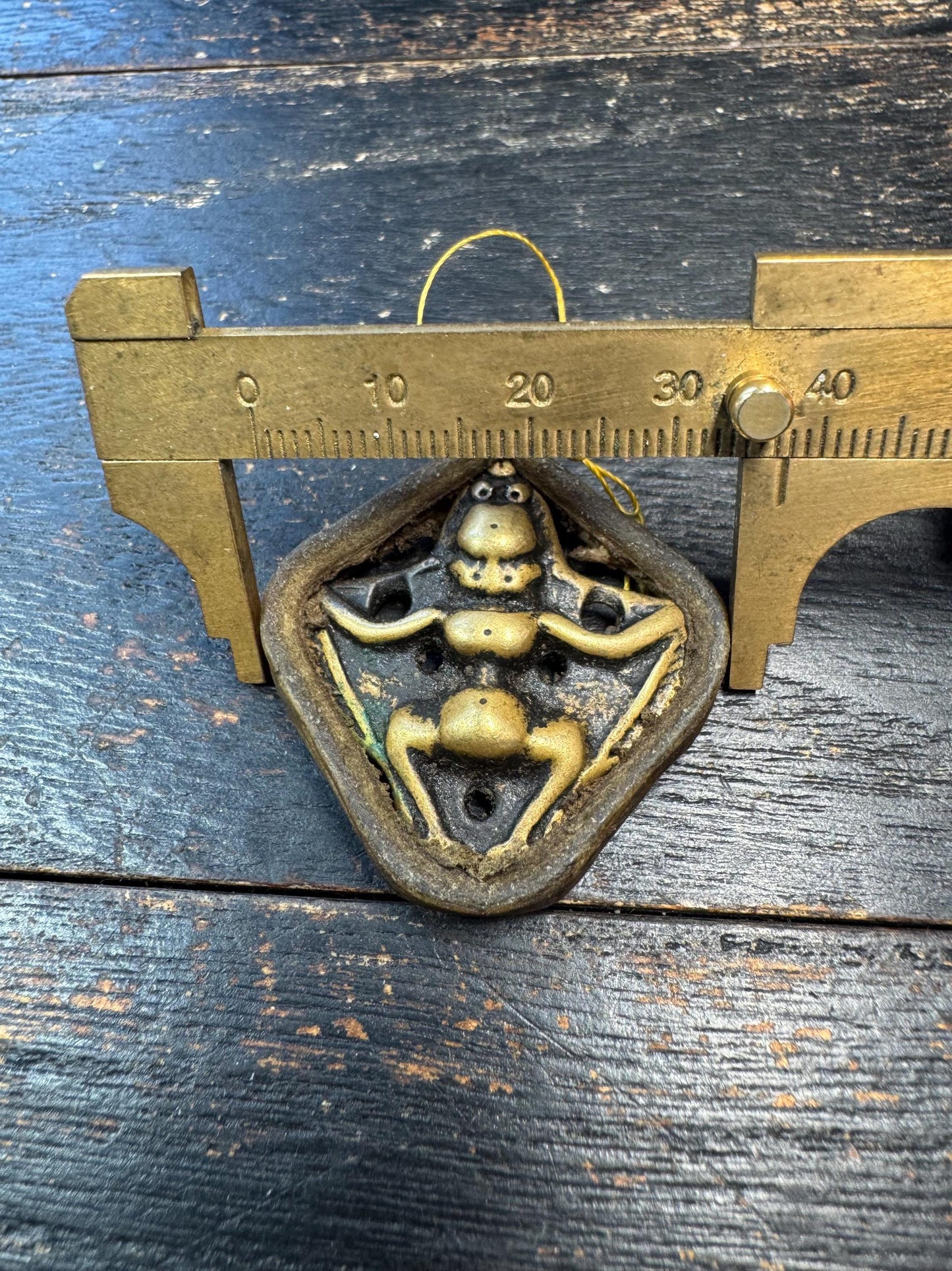 Antique Tibetan Garuda Amulet Pendant – Brass & Leather Protective Talisman, Himalayan Bird Deity Charm, Vintage Ritual Pendant