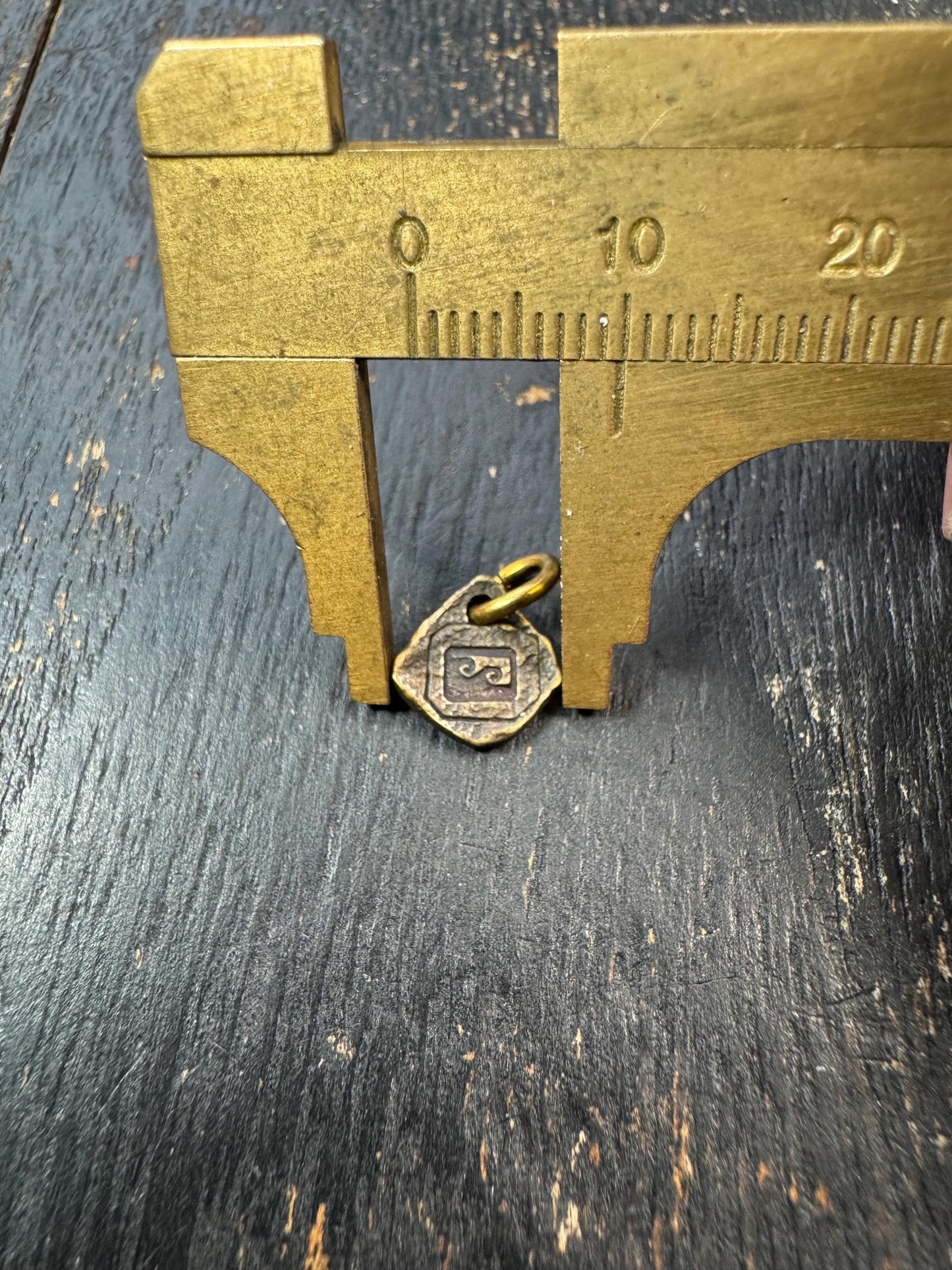Mini Tibetan Amulet Charm – Vintage Style Himalayan Brass Protective Talisman Pendant, Small Buddhist Symbol Pendant