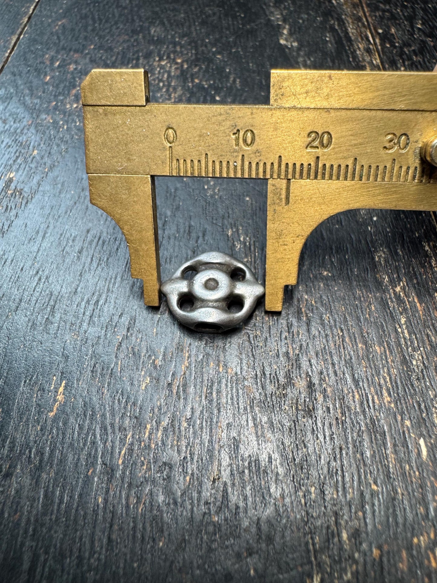 Tibetan Five Eyes Six Powers Amulet Bead – Thogchag Style Iron Back Cloud Connector, Mandala Spacer for Mala Making