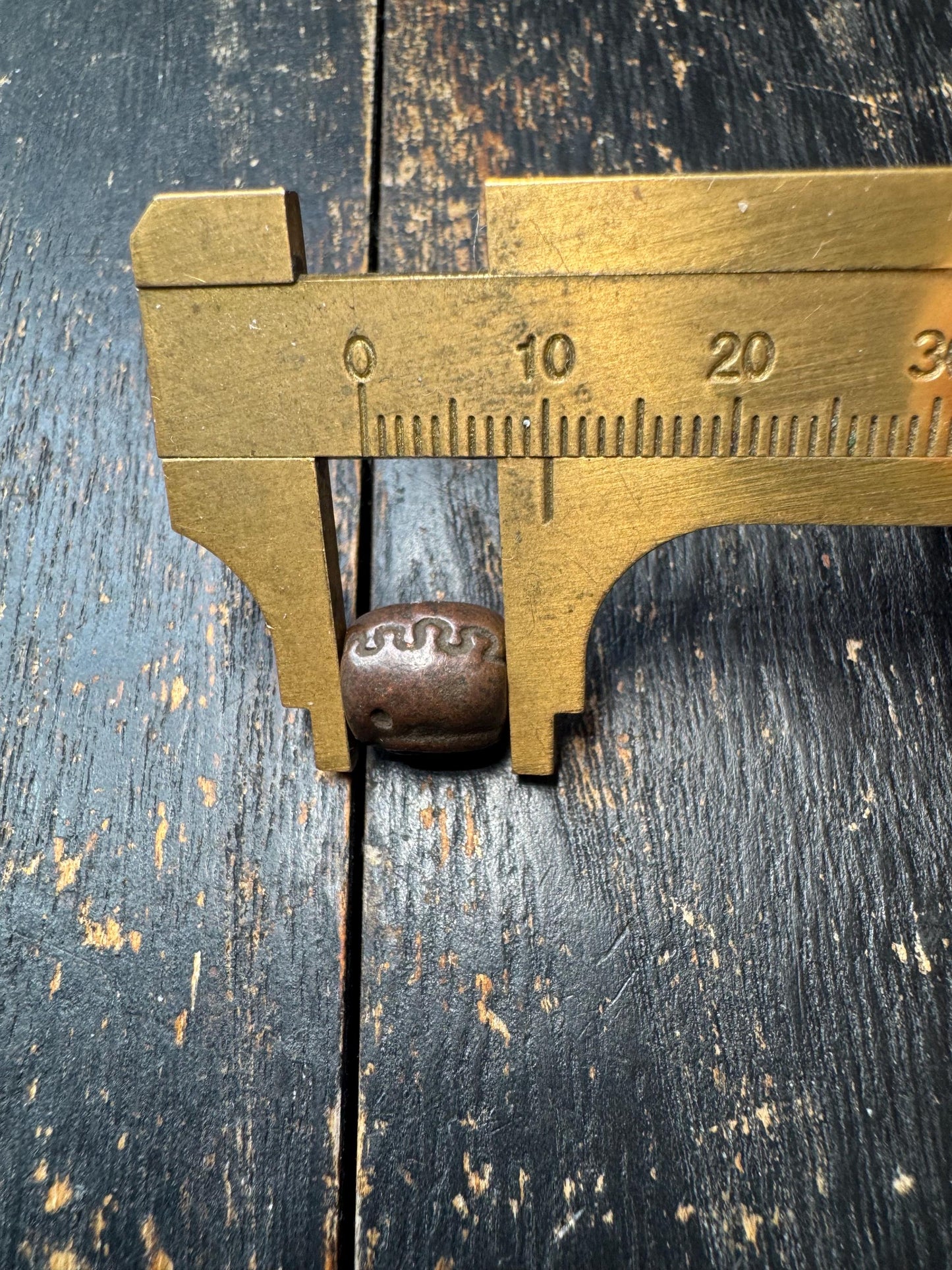 Vintage Tibetan Brass Skull Bead | Buddhist Mala Spacer Bead | Himalayan Amulet Talisman