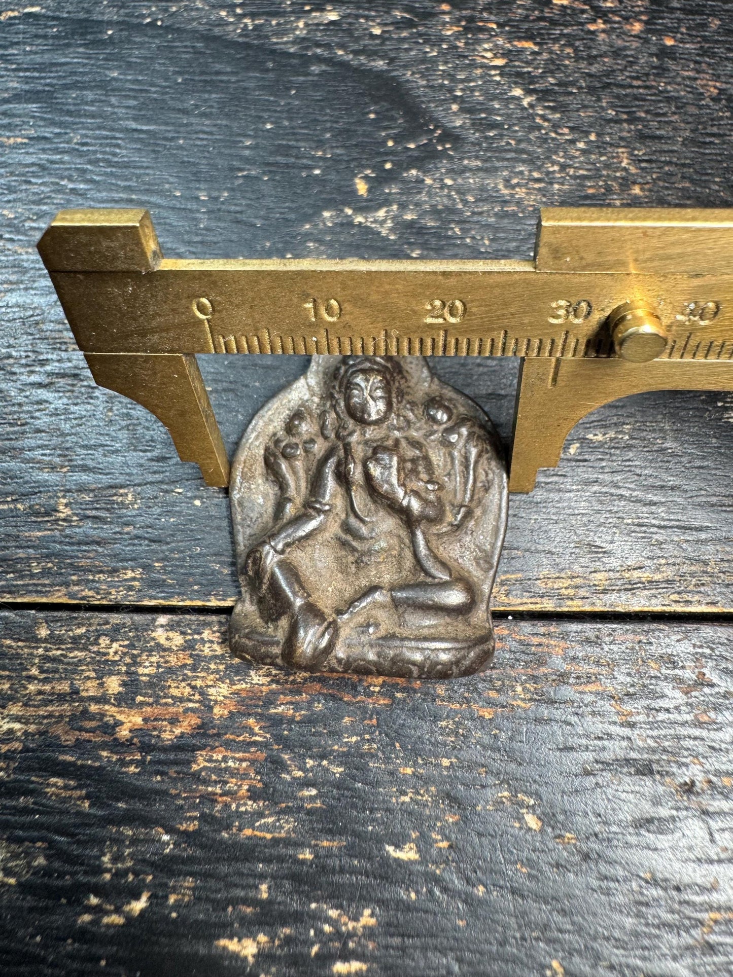 Vintage Bronze Green Tara Pendant Tibetan Buddhist Goddess Amulet Nepal Tara Protector Charm