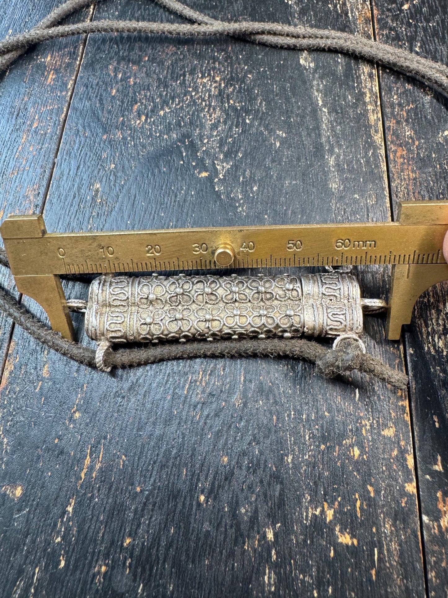 Vintage Tibetan 925 Silver Gau Amulet Pendant Necklace | Portable Prayer Box Capsule | Himalayan Buddhist Reliquary Pendant