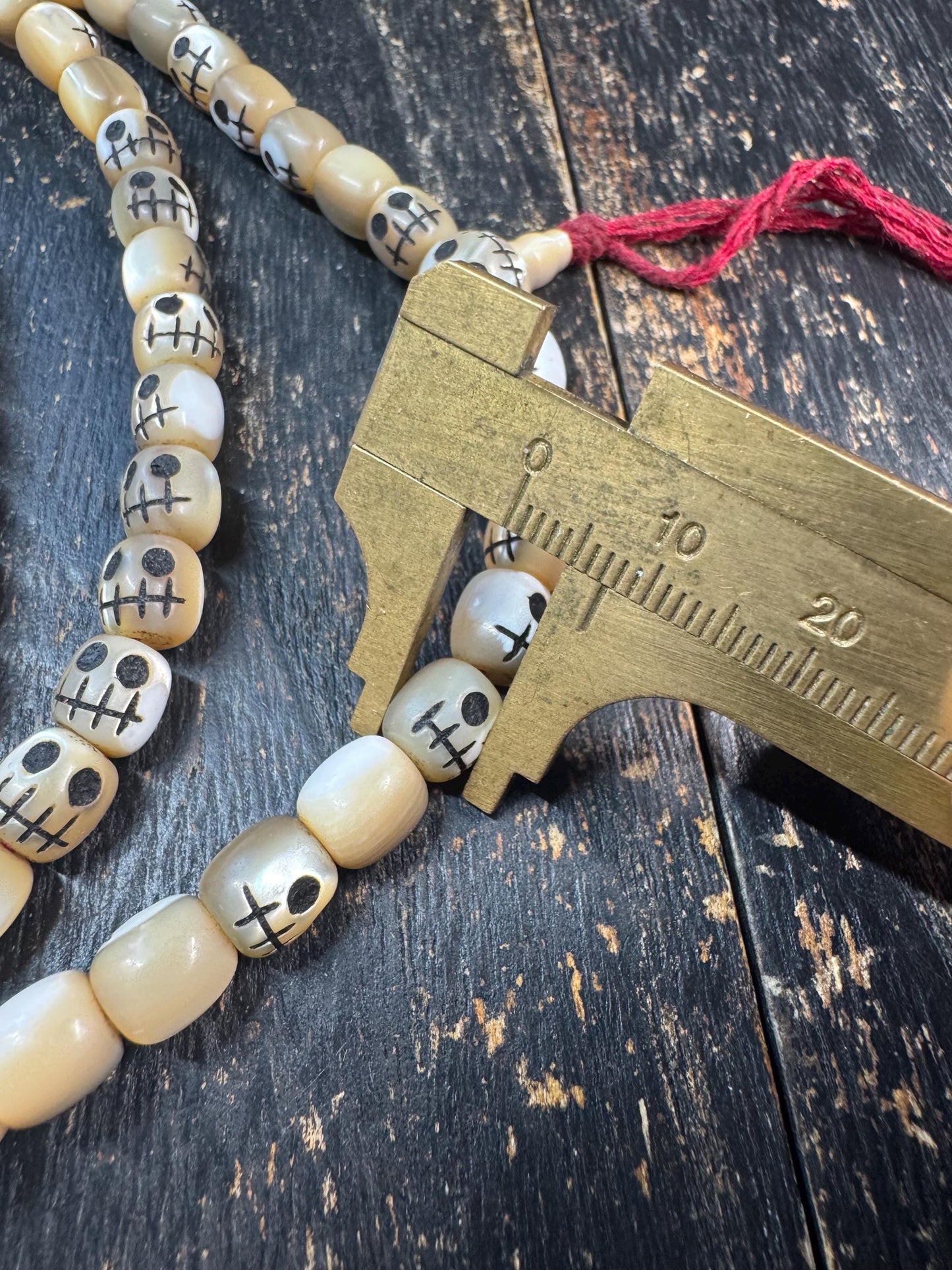 108 Shell Mala Necklace, Charnel Ground Style Skull Beads, Tibetan Inspired Prayer Beads, Hand Carved Mantra Dot Mala, Meditation Rosary