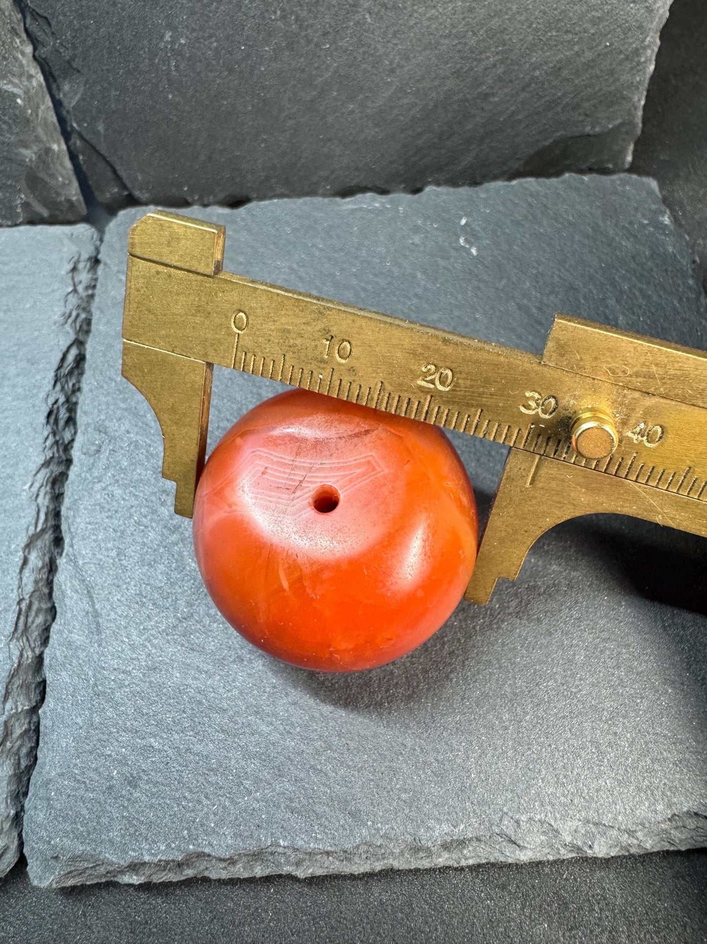 Vintage Nanhong Agate Bead Pendant | Natural Red Carnelian Barrel Bead | Tibetan Style Guru Bead | Old Agate Focal Bead for Mala Necklace