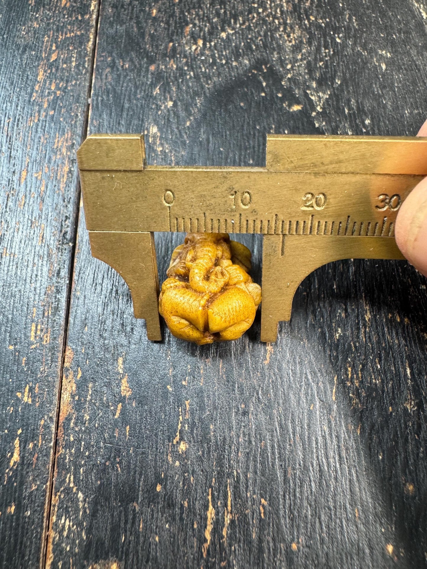 Hand Carved Yak Bone Ganesha Bead | Tibetan Elephant God Guru Bead | Mini Ganesh Pendant Charm | Spiritual Mala Spacer | Handmade Bone Carvi