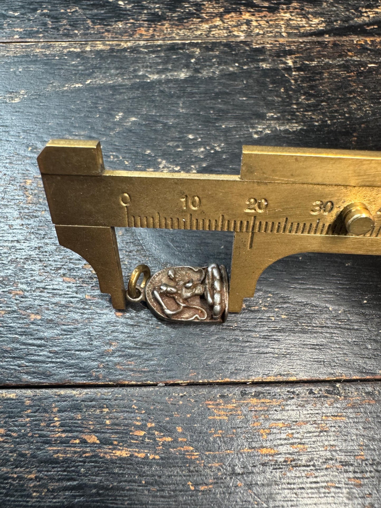 Vintage Himalayan Cold Iron Buddhist Pendant Amulet | Mini Seated Deity Charm | Rustic Protective Talisman