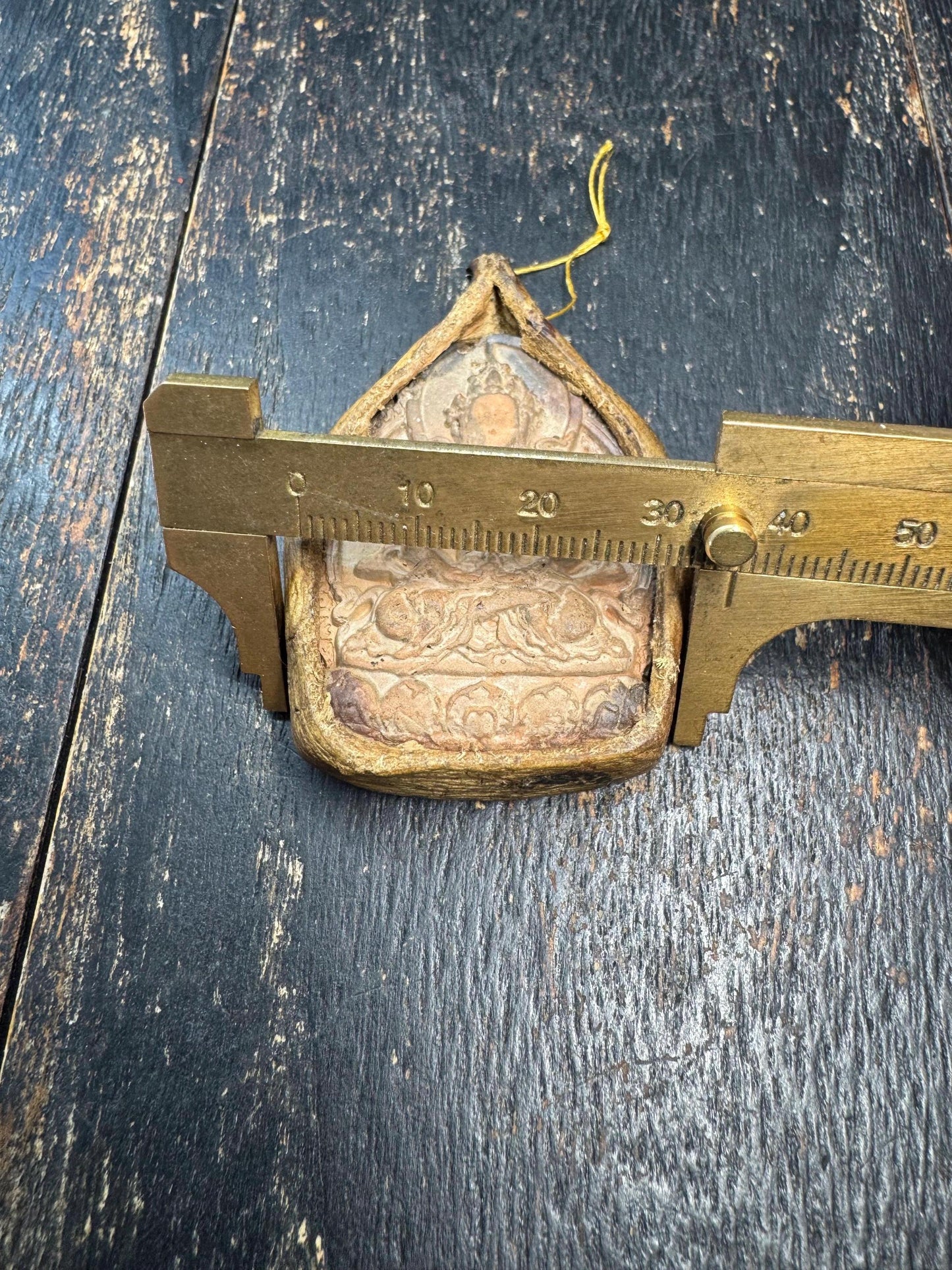 Vintage Buddhist Glass Tsa Tsa Amulet Pendant: Nepal Tribal Art