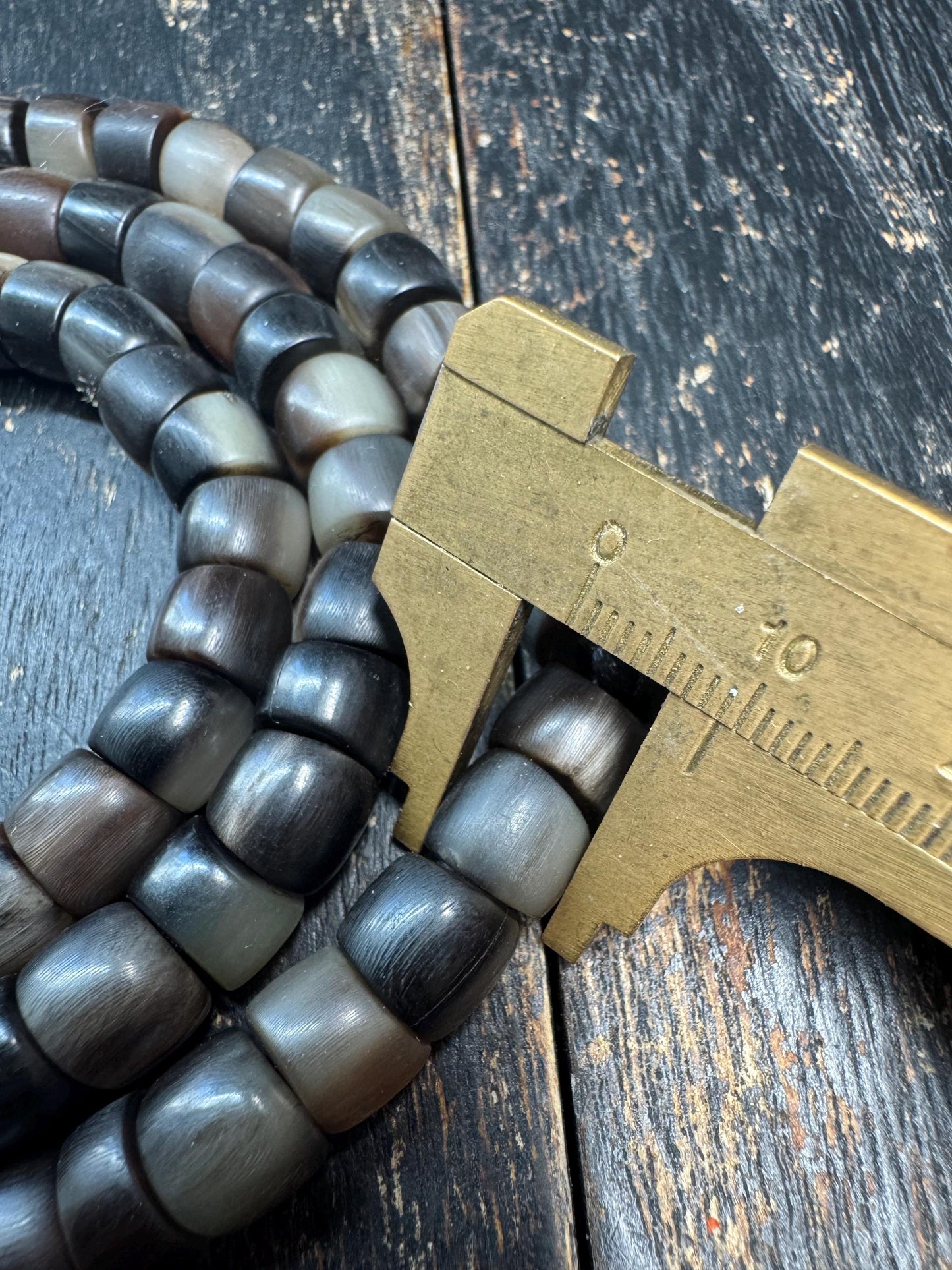 Vintage Himalayan 108 Bead Mala Necklace | Handmade Dark Prayer Beads | Tribal Meditation Necklace | 30 Inches