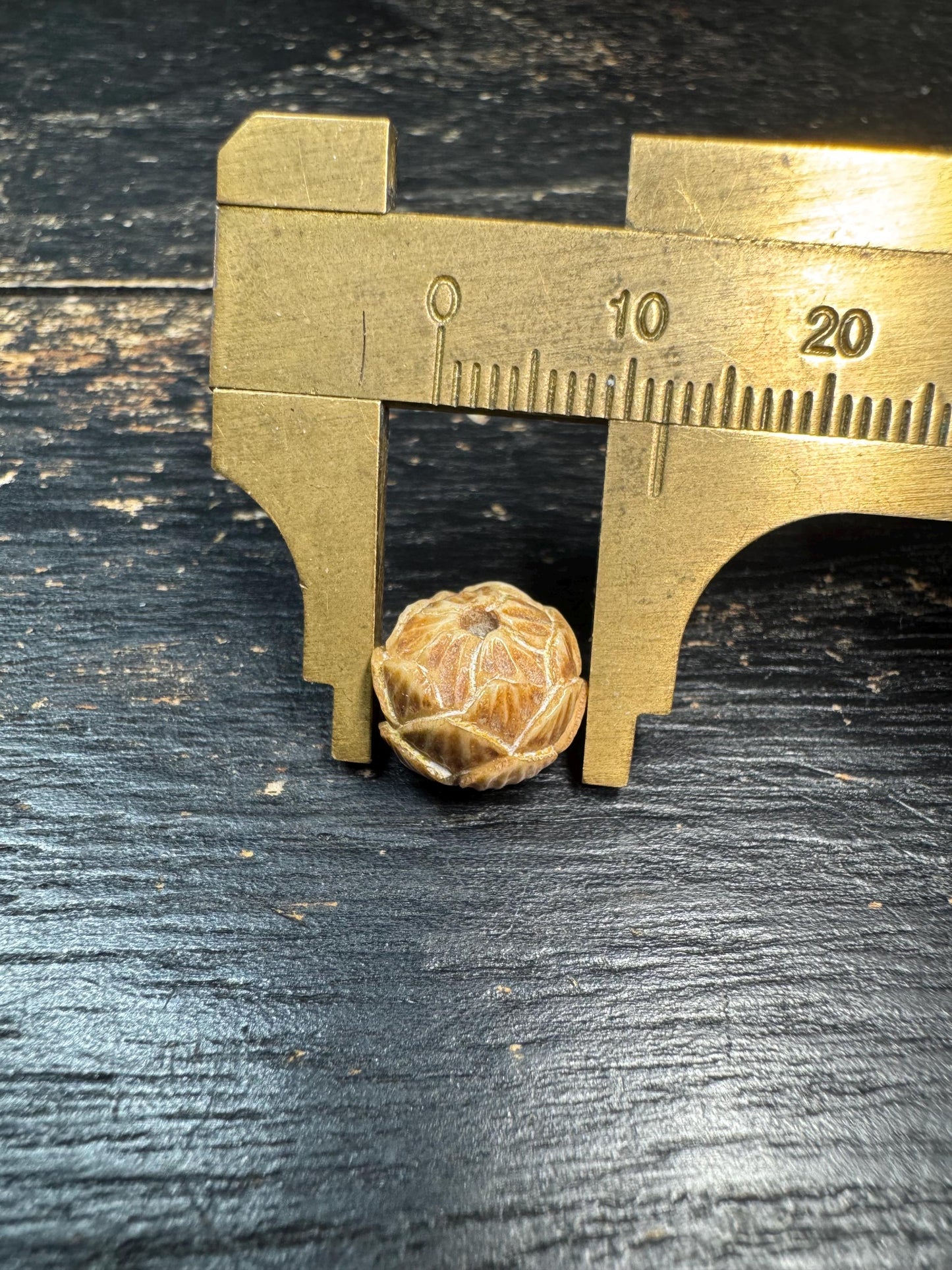 Hand-Carved Lotus Yak Bone Bead | Vintage Style Lotus Guru Bead | Himalayan Floral Spacer Bead for Mala Jewelry Making