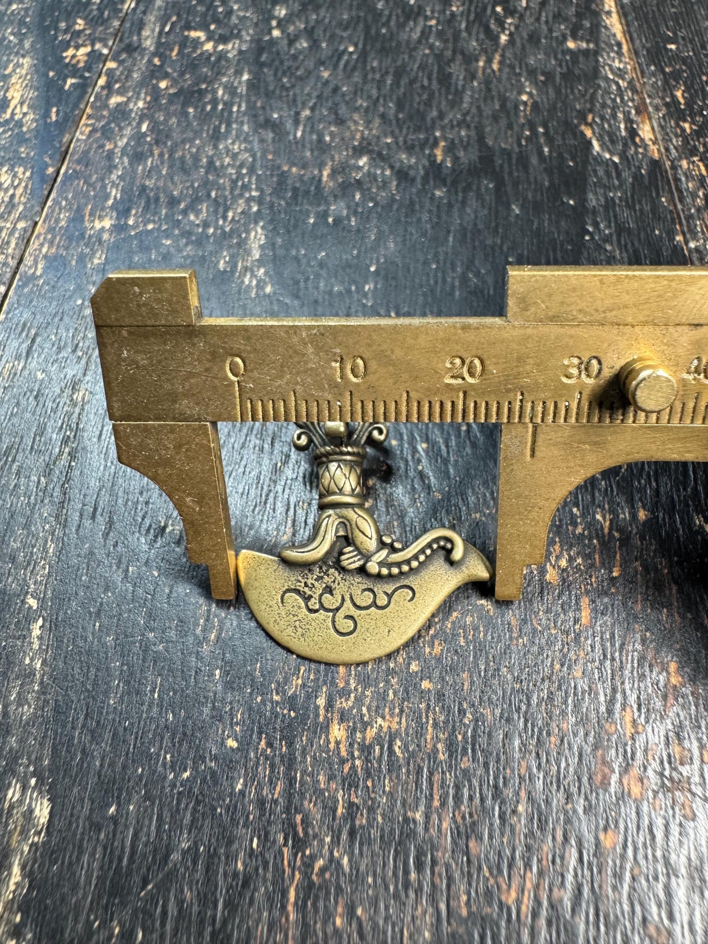 Vintage Brass Kartika Pendant • Tibetan Vajra Chopper Amulet • Curved Ritual Knife Charm • Buddhist Tantric Symbol • Himalayan Brass Pendant