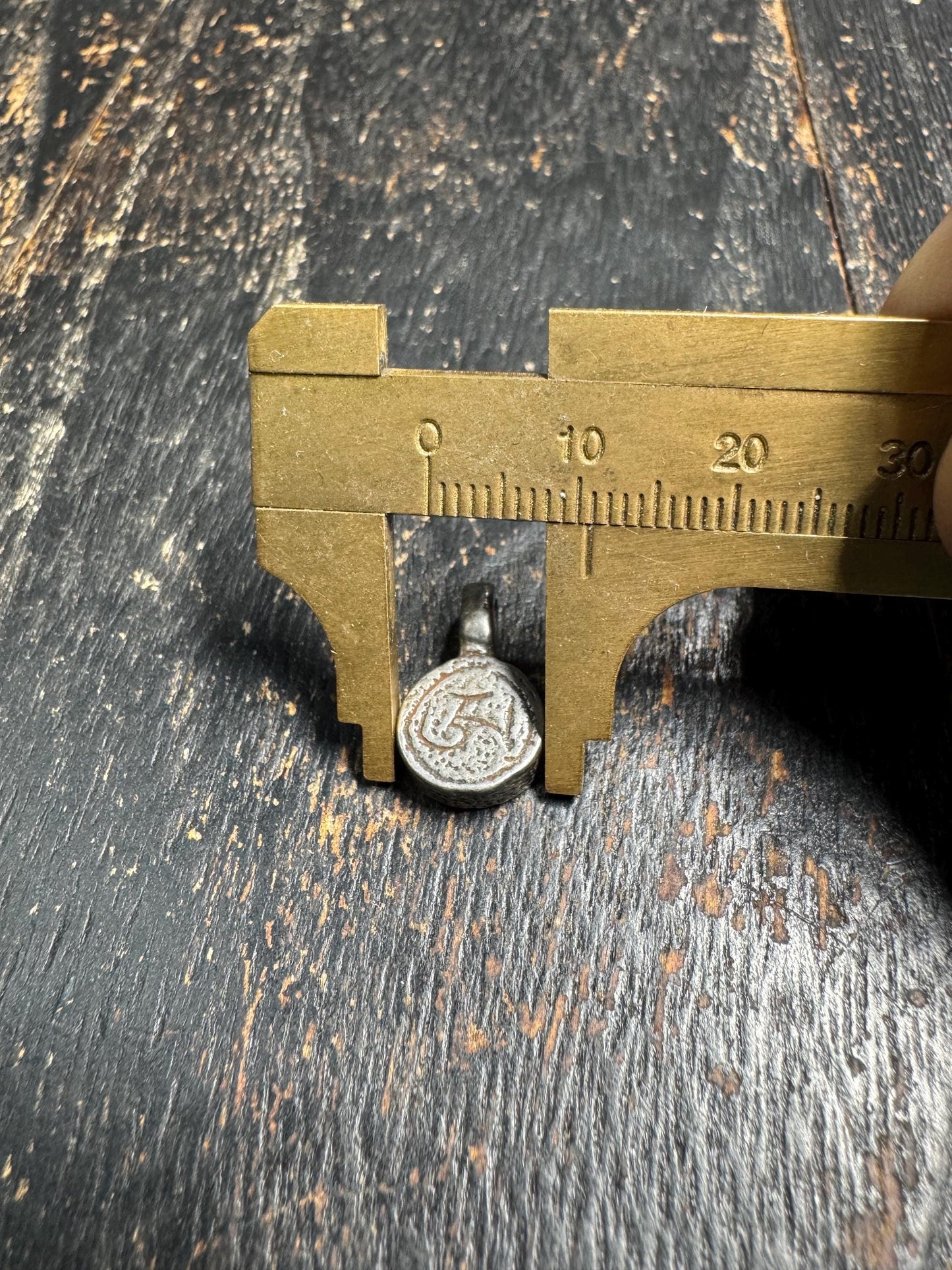 Vintage Tibetan Cold Iron OM Seal Amulet Pendant | Himalayan Buddhist Talisman | Ritual Charm(H714)