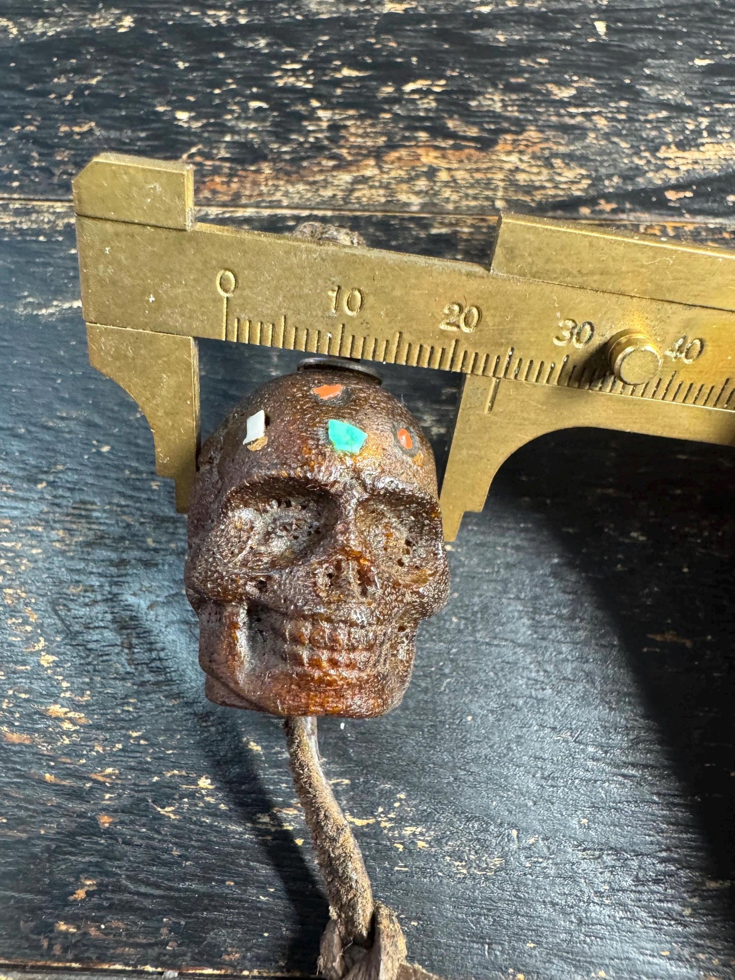 Hand Carved Skull Guru Bead with Turquoise & Coral Inlay | Natural Bone Focal Bead | Tibetan Style Mala Guru Bead | Pendant for Jewelry(H759