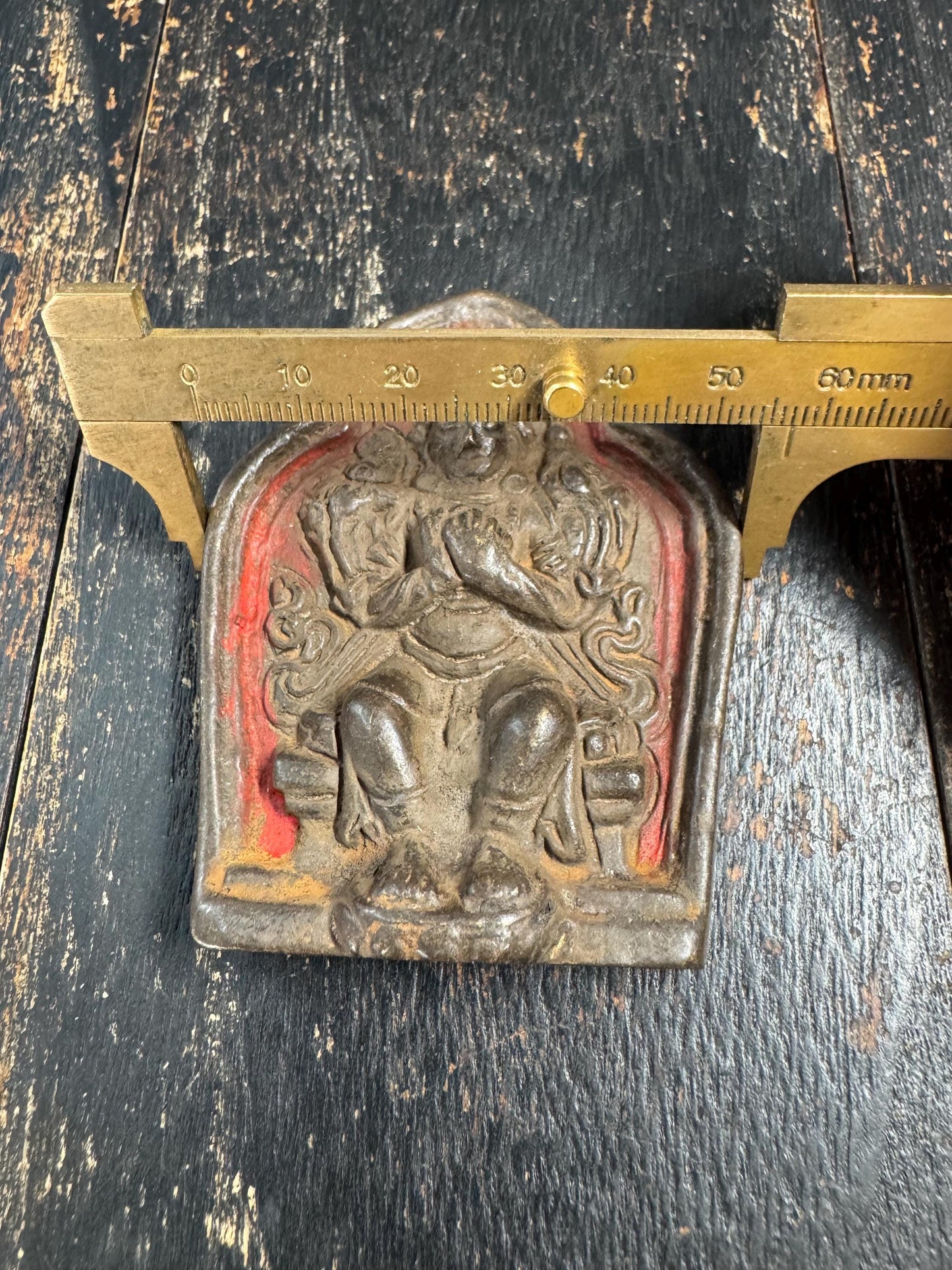 Old Tibetan Bronze White Tara Plaque | Kwan Yin Relief Talisman | Temple Shrine Statue | Six-Character Mantra Back |Buddhist Altar Icon(H847