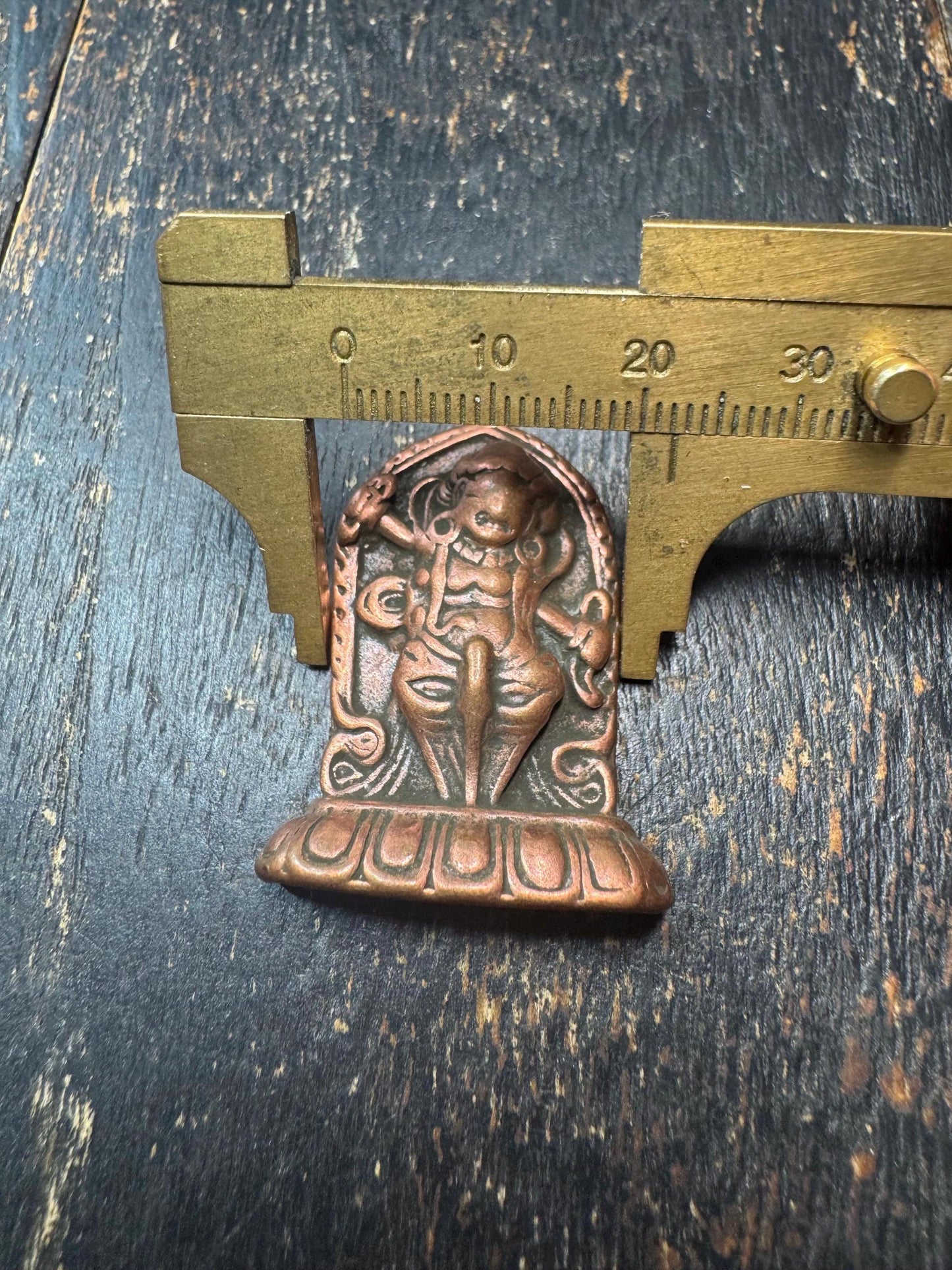 Antique Tibetan Bronze Wrathful Vajra Deity Pendant | Buddhist Protector Amulet | Himalayan Ritual Talisman | Vintage Nepal Buddhist(H816)