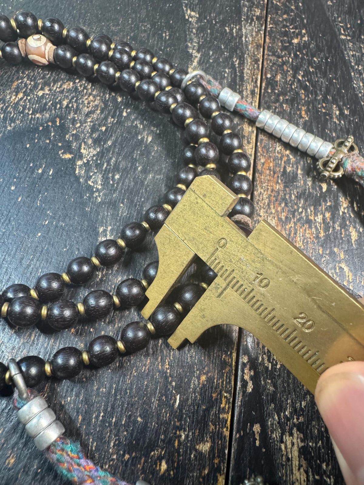 108 Ebony Wood Mala Beads, 32” Buddhist Prayer Necklace, Agate Guru Bead, Tibetan Mala Counter, Meditation Japa Mala(H961)
