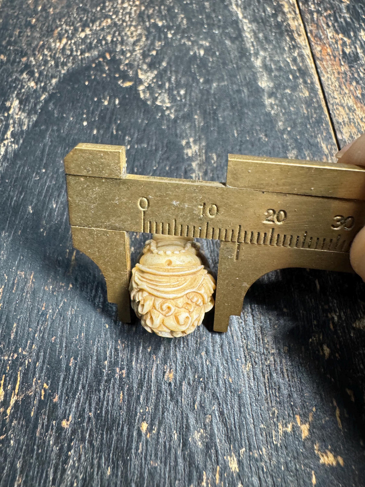 Carved Deer Antler Maitreya Buddha Bead, Tibetan Style Guru Bead, Laughing Buddha Focal Bead, Mala Making Bead, Spiritual Jewelry(H968)