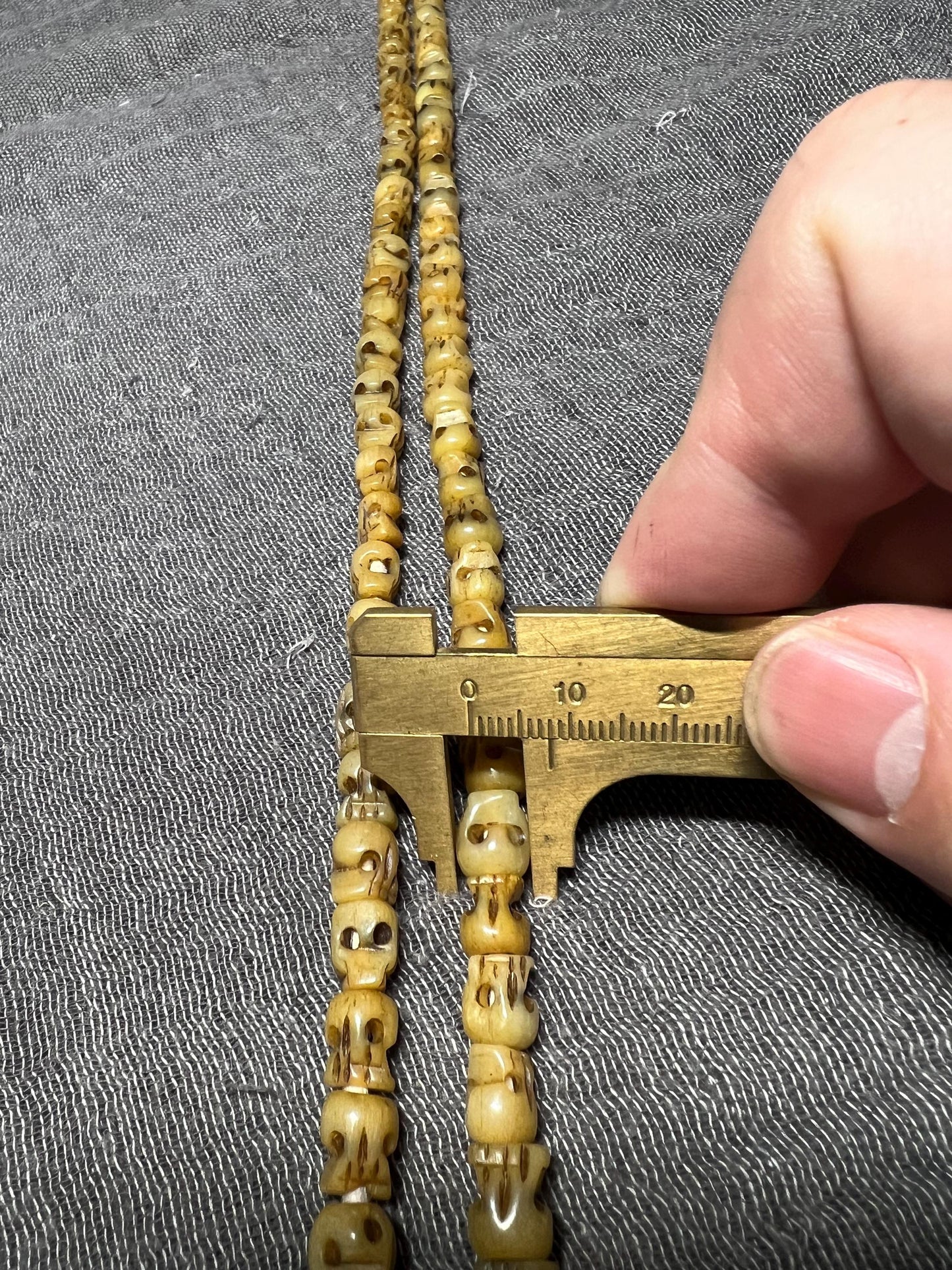 Handmade Tibetan Yak Bone Skull Mala: Buddhist Prayer Beads(7-8mm)