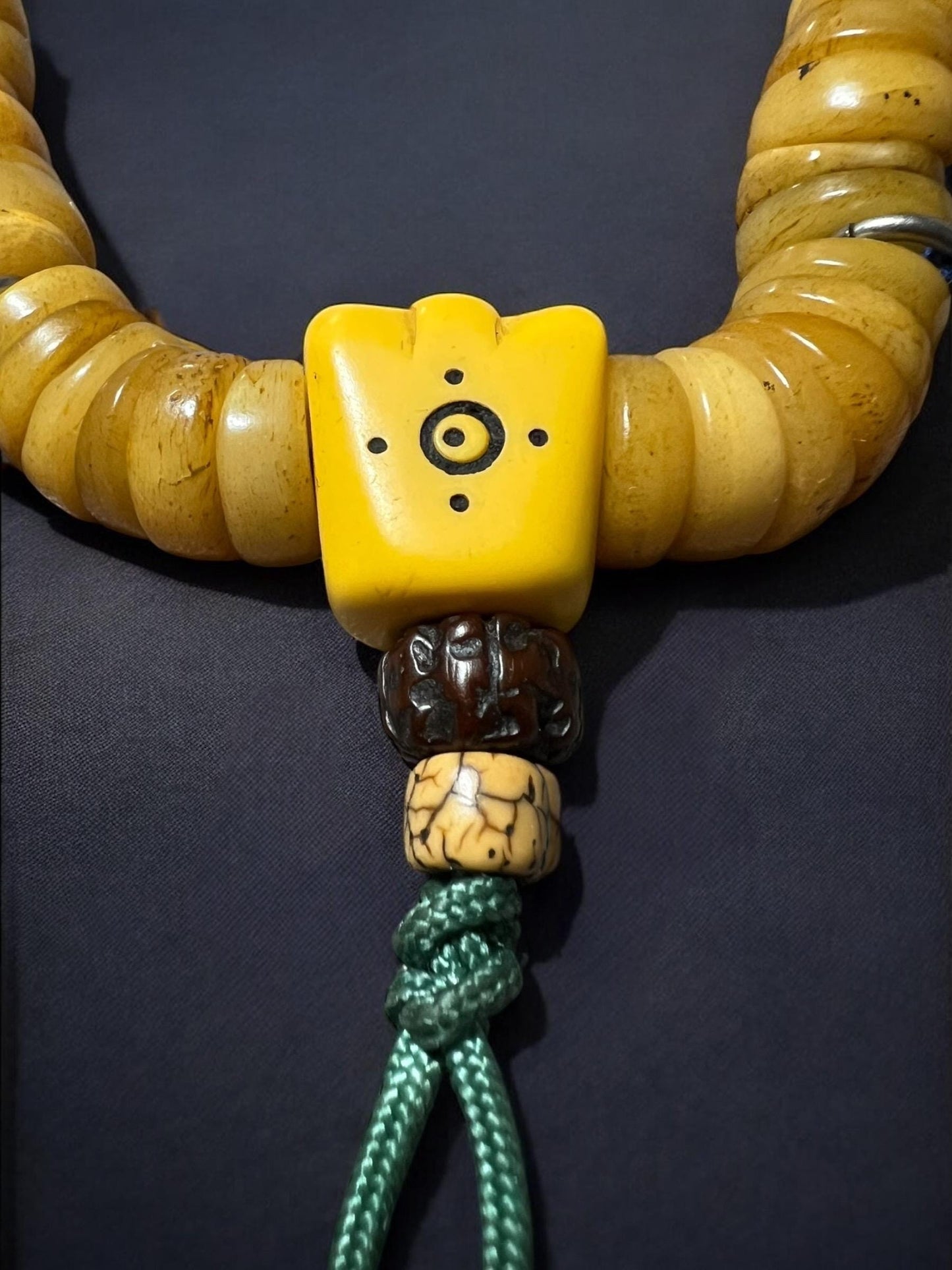 Old 108 Beads Tibetan Yak Bone Mala – Handcrafted Buddhist Prayer Beads for Meditation