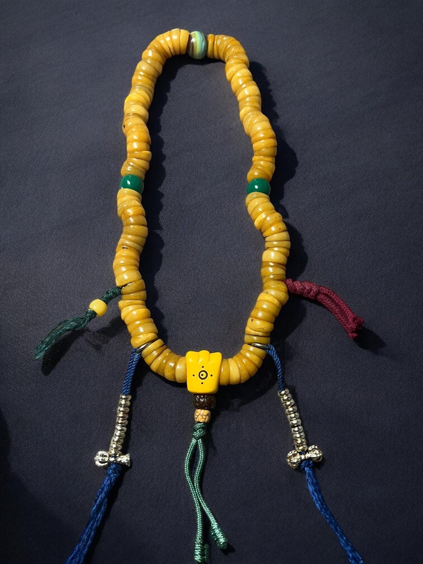 Old 108 Beads Tibetan Yak Bone Mala – Handcrafted Buddhist Prayer Beads for Meditation
