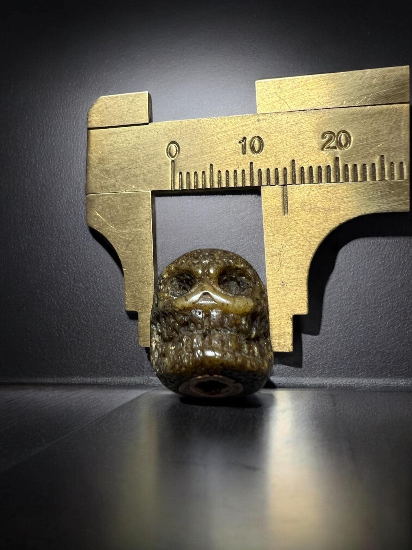 2 Pics Hand-Carved Yak Bone Skull Bead | Tibetan Buddhist Mala Bead | Ethically Sourced Bone Bead | Large Spacer Bead for Jewelry Making