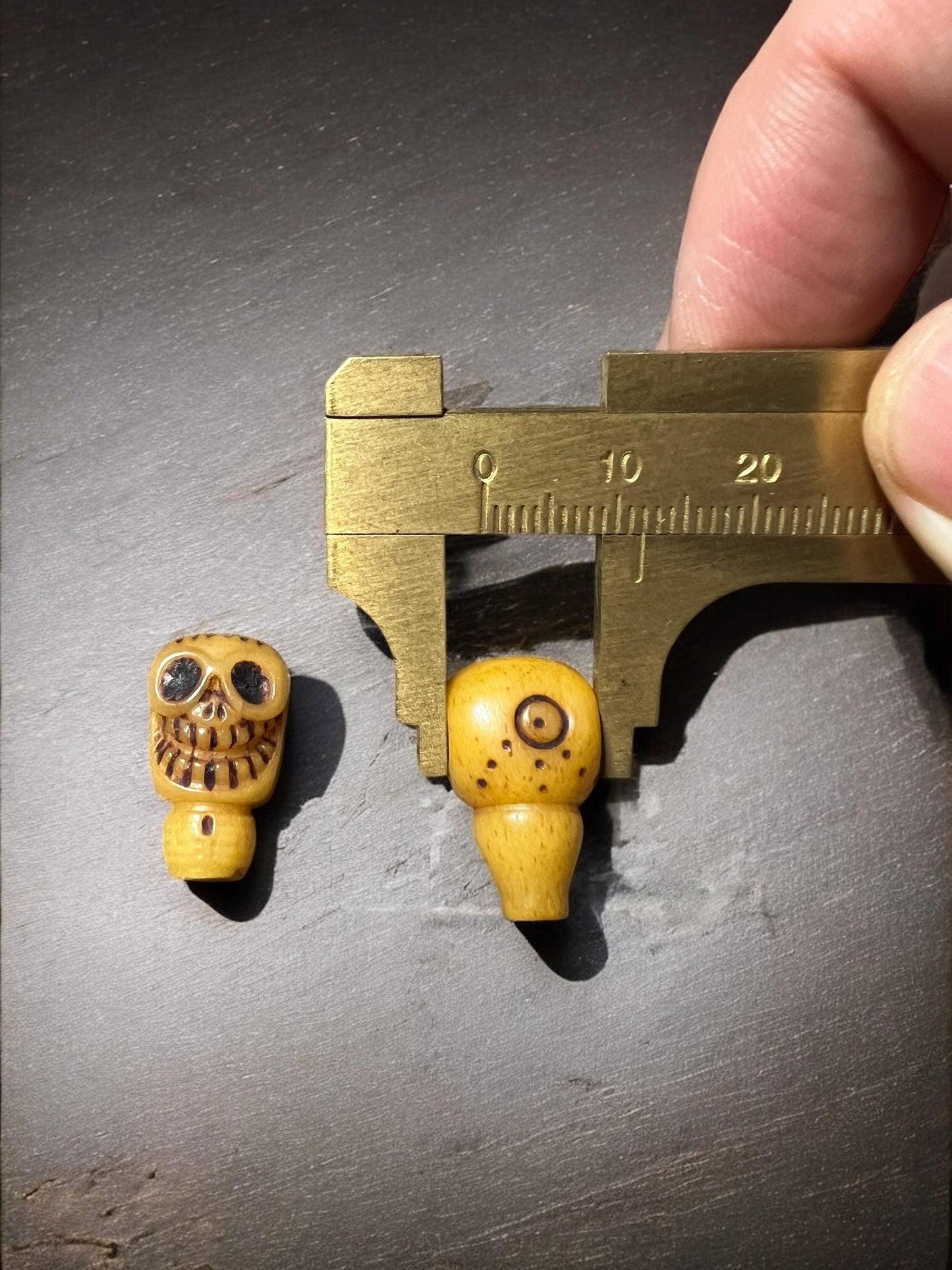 Tibetan Yak Bone Carved Guru Bead – Small 3-Hole Connector for Mala Accessories