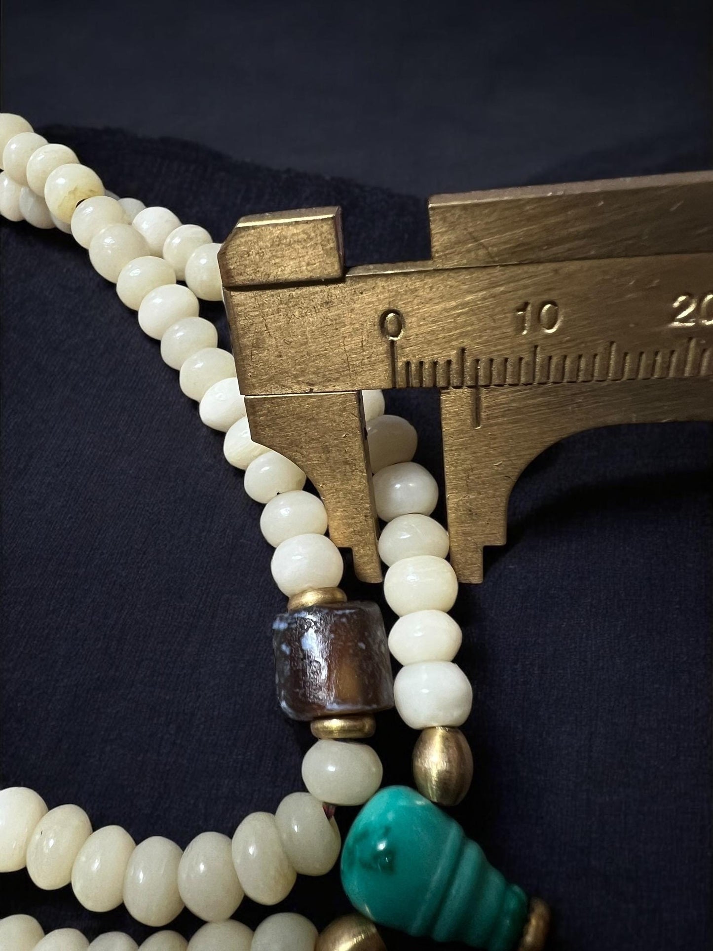 Tibetan Yak Bone Mala Prayer Beads: Turquoise, Agate, Bodhi Seed