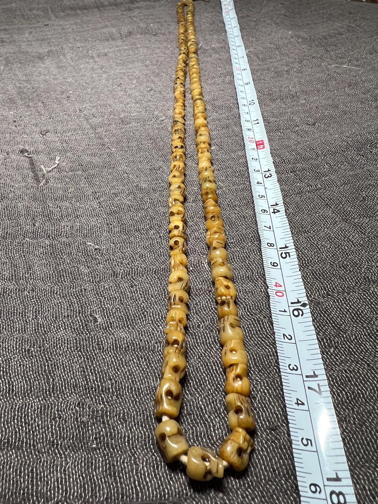 Handmade Tibetan Yak Bone Skull Mala: Buddhist Prayer Beads(7-8mm)