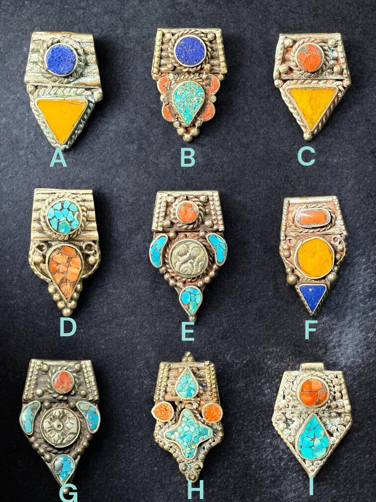 Handcrafted Tibetan Pendant with Amber, Red Coral & Lapis Lazuli – Himalayan Ethnic Jewelry