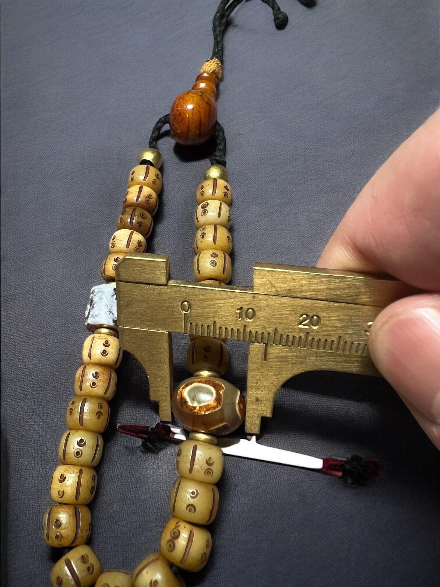 Handcrafted Yak Bone Mala Bracelet: Tibetan Mantra Beads, Adjustable