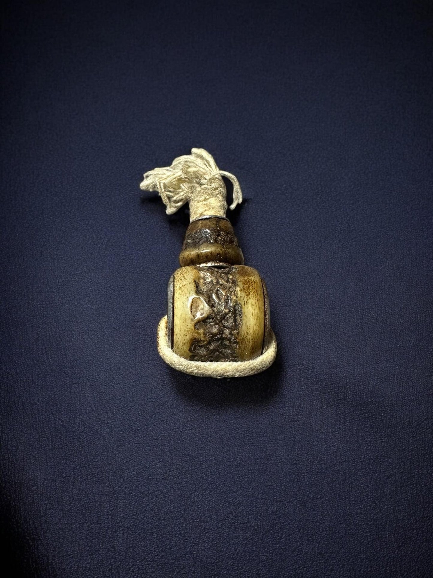 Antique Nepal Tibet Buddhist Carved Yak Bone Mala Prayer Guru Bead